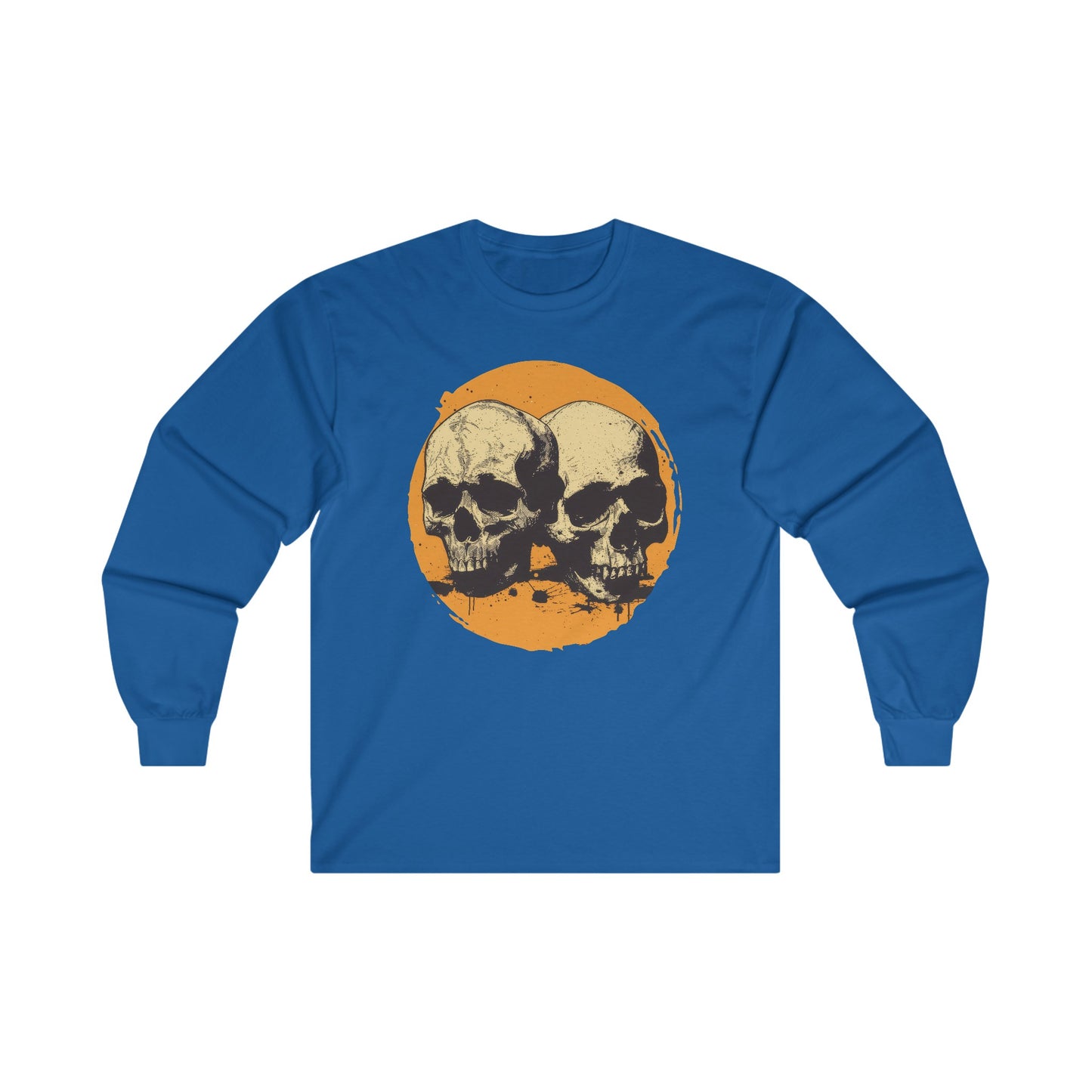 Skulls on Orange - Unisex Ultra Cotton Long Sleeve Tee