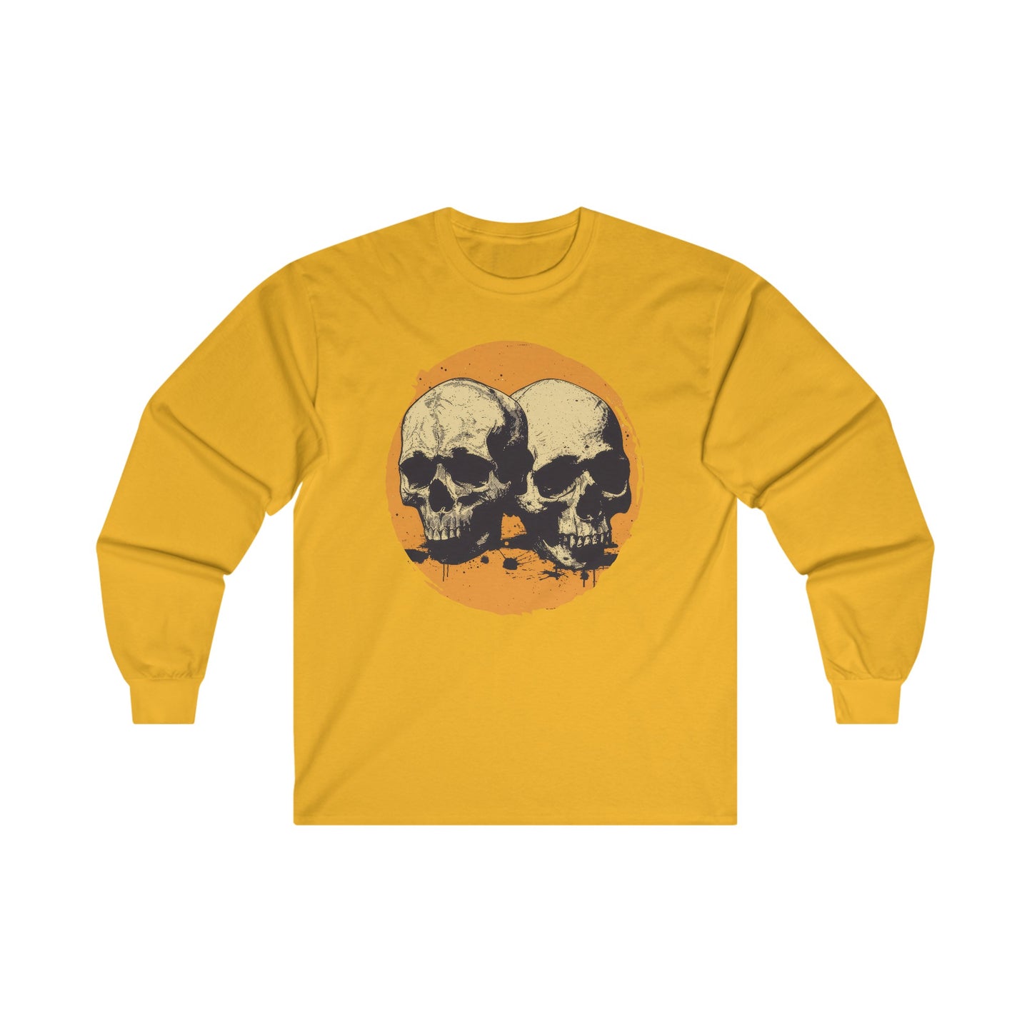 Skulls on Orange - Unisex Ultra Cotton Long Sleeve Tee