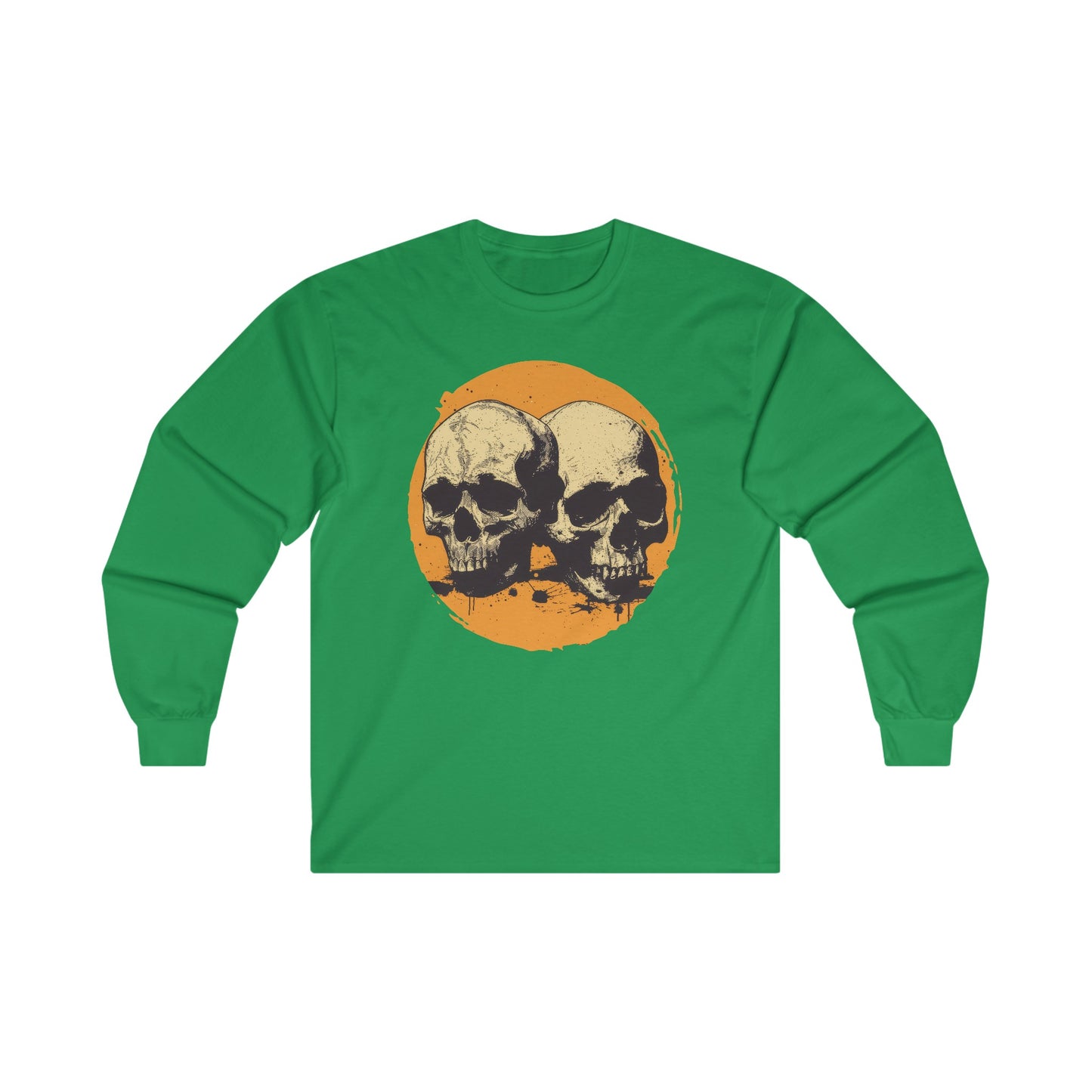 Skulls on Orange - Unisex Ultra Cotton Long Sleeve Tee