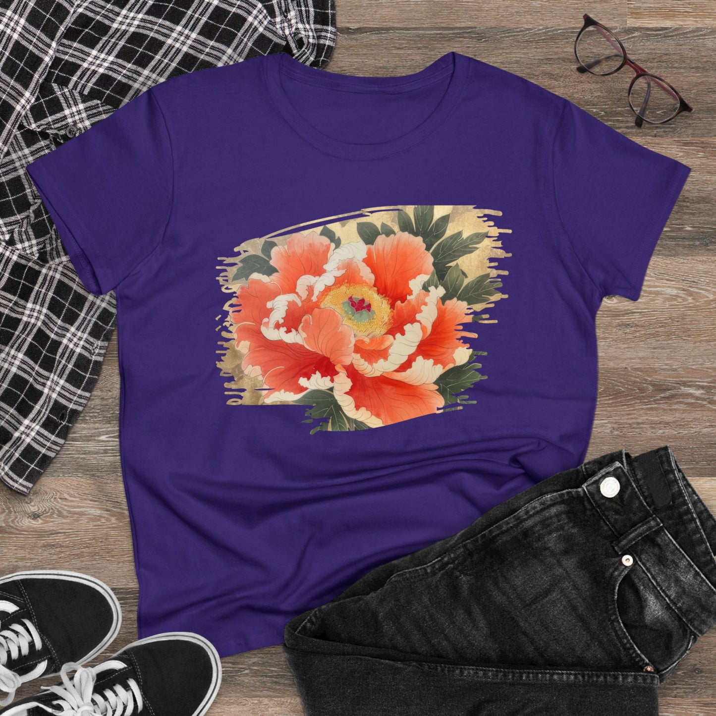 Peony - Flower - Women's Midweight Cotton Tee