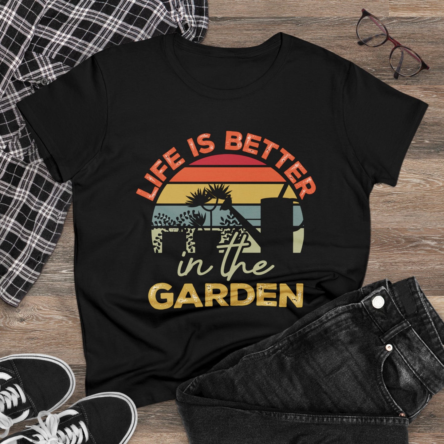 Life Is Better In the Garden - Gardening - Women's Midweight Cotton Tee