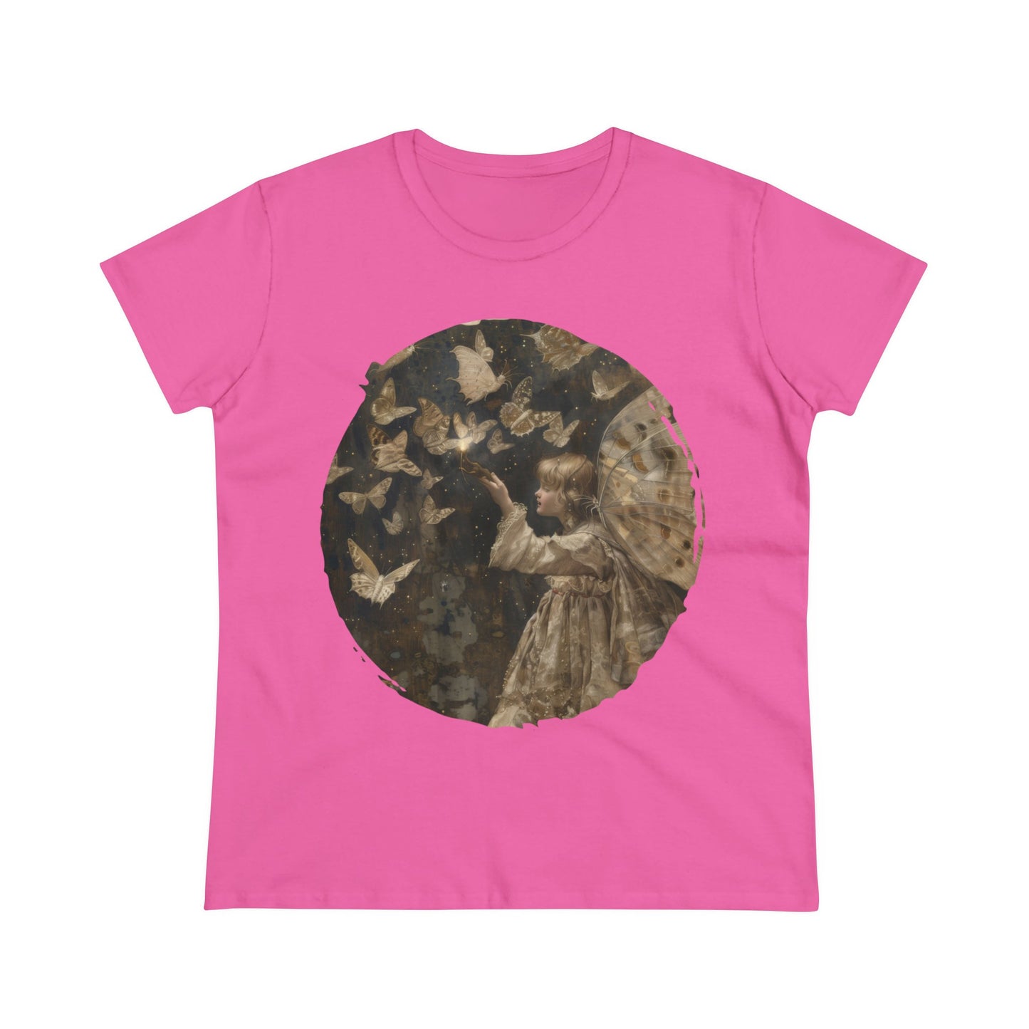 Fairy and Butterflies - Fantasy - Women's Midweight Cotton Tee