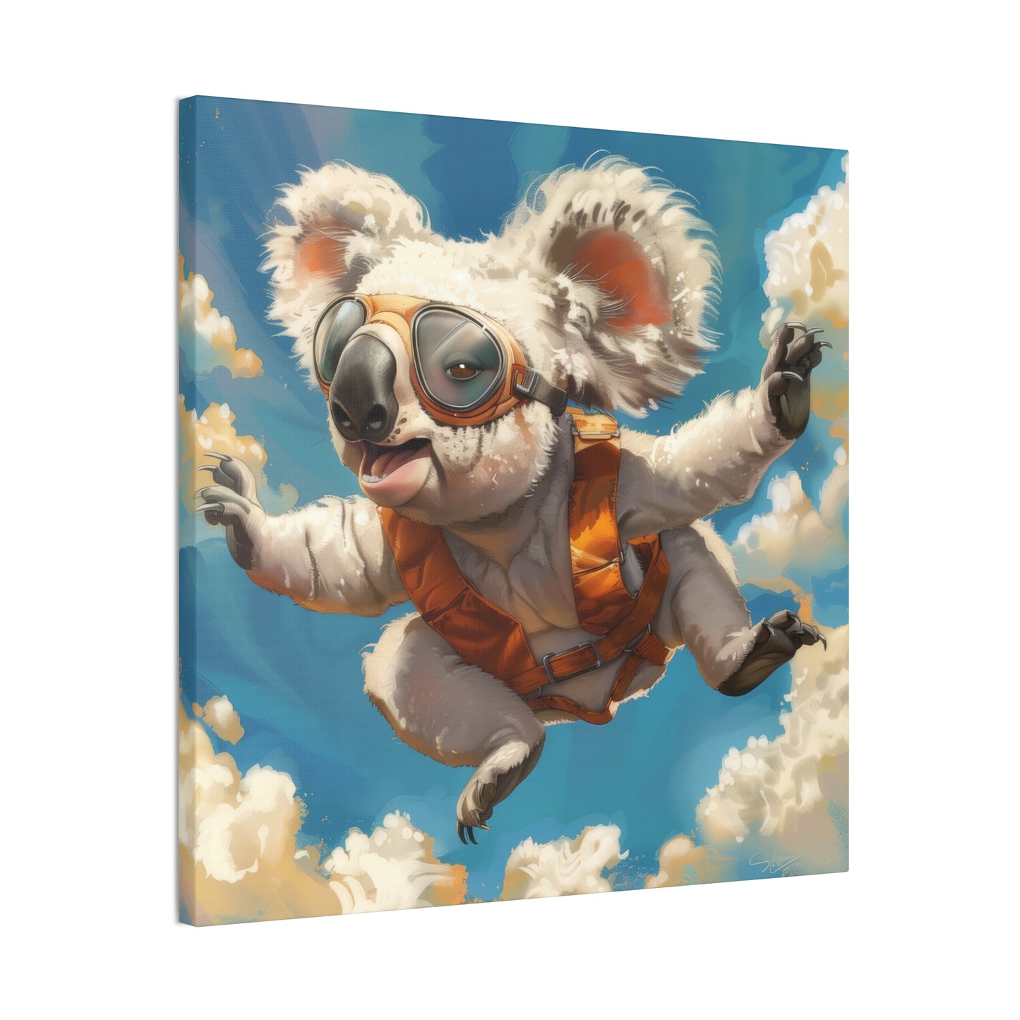 Koala Freefall - Canvas Stretched, 0.75"