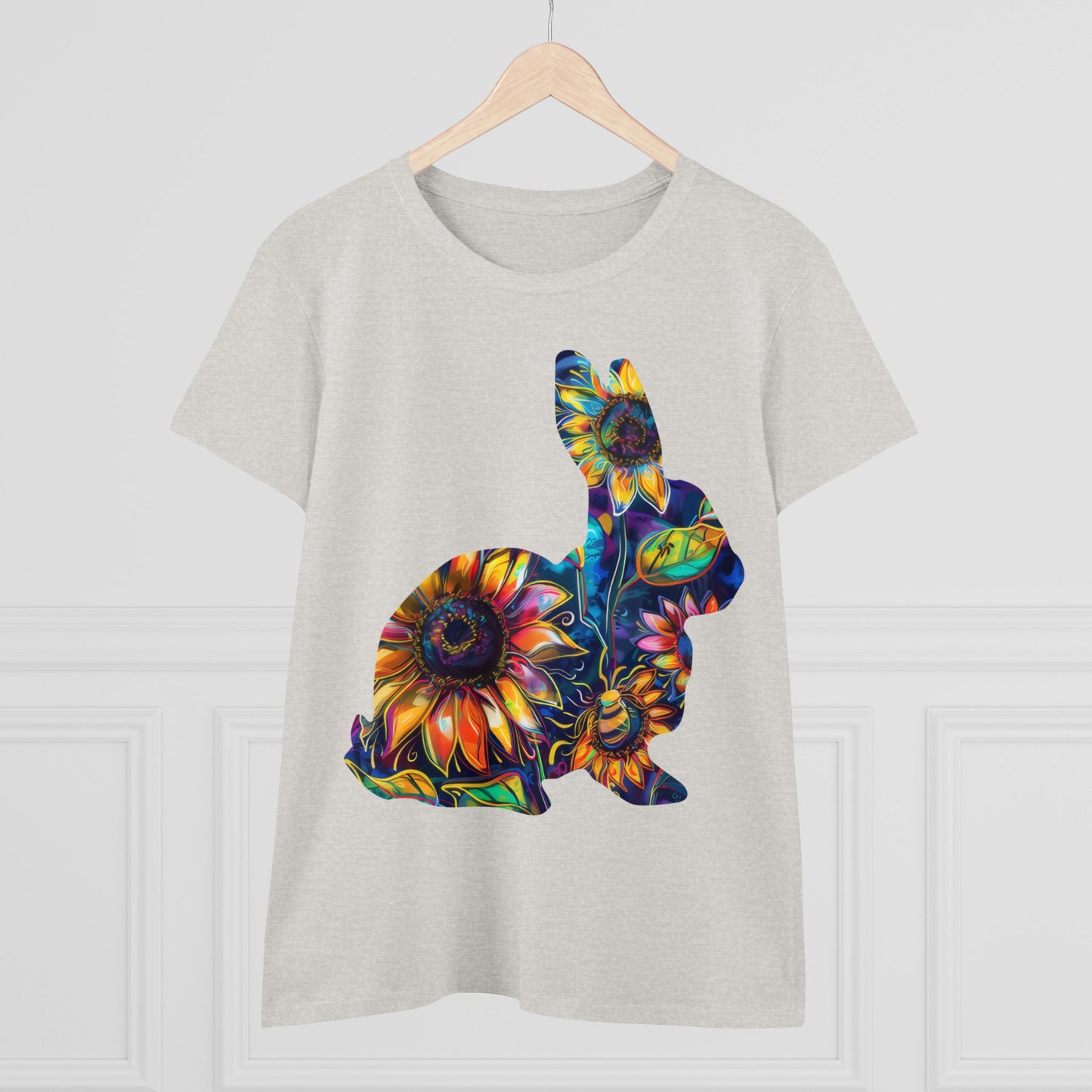 Flower Bunny - Women's Midweight Cotton Tee