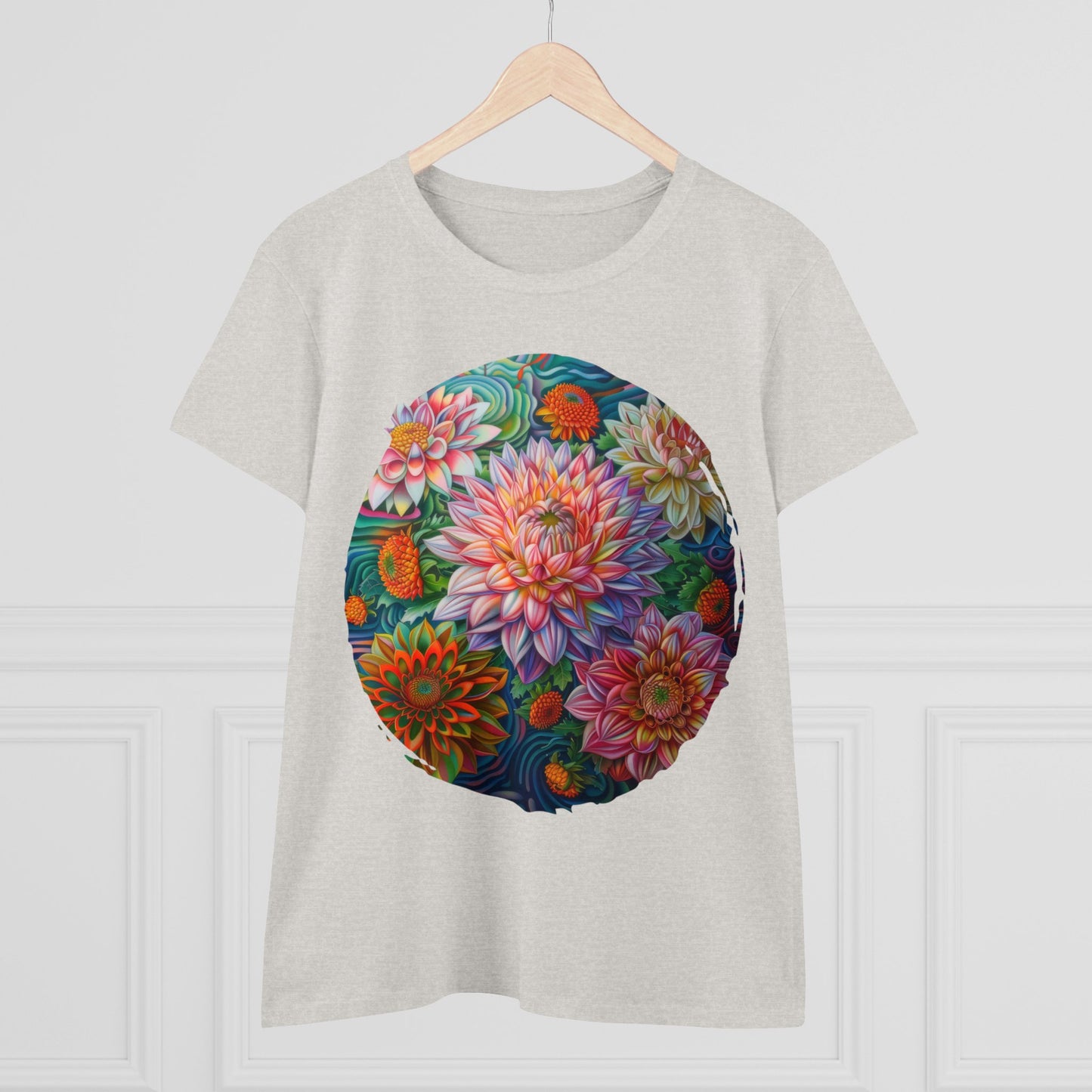 Pastel Flowers - Women's Midweight Cotton Tee