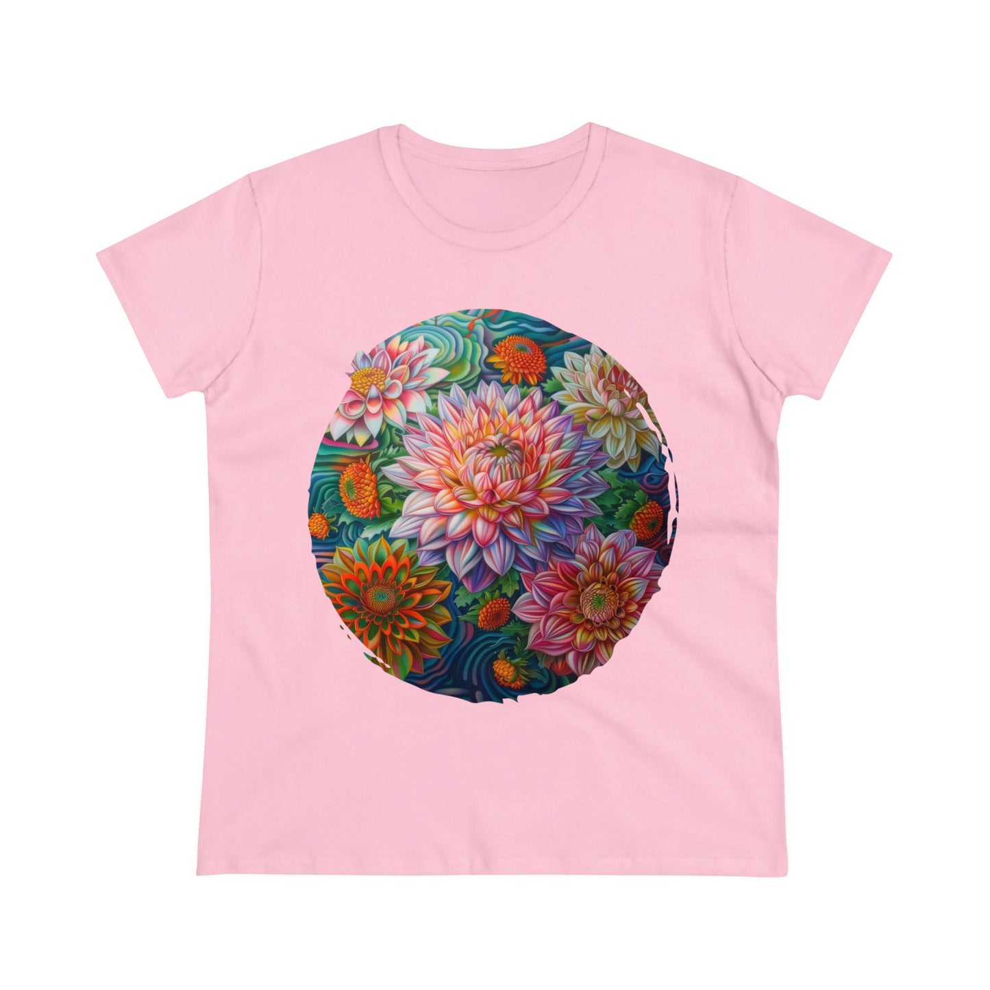 Pastel Flowers - Women's Midweight Cotton Tee