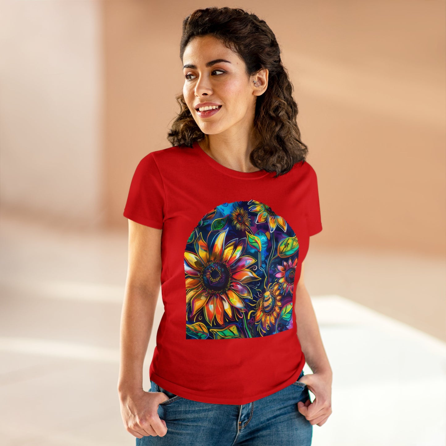 Sunflowers - Women's Midweight Cotton Tee