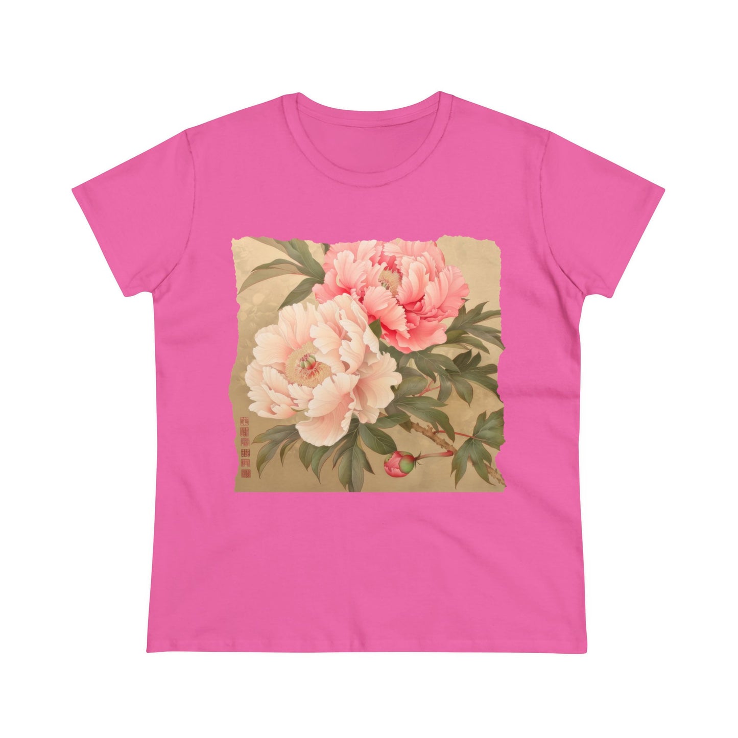 Peony - Flower - Women's Midweight Cotton Tee