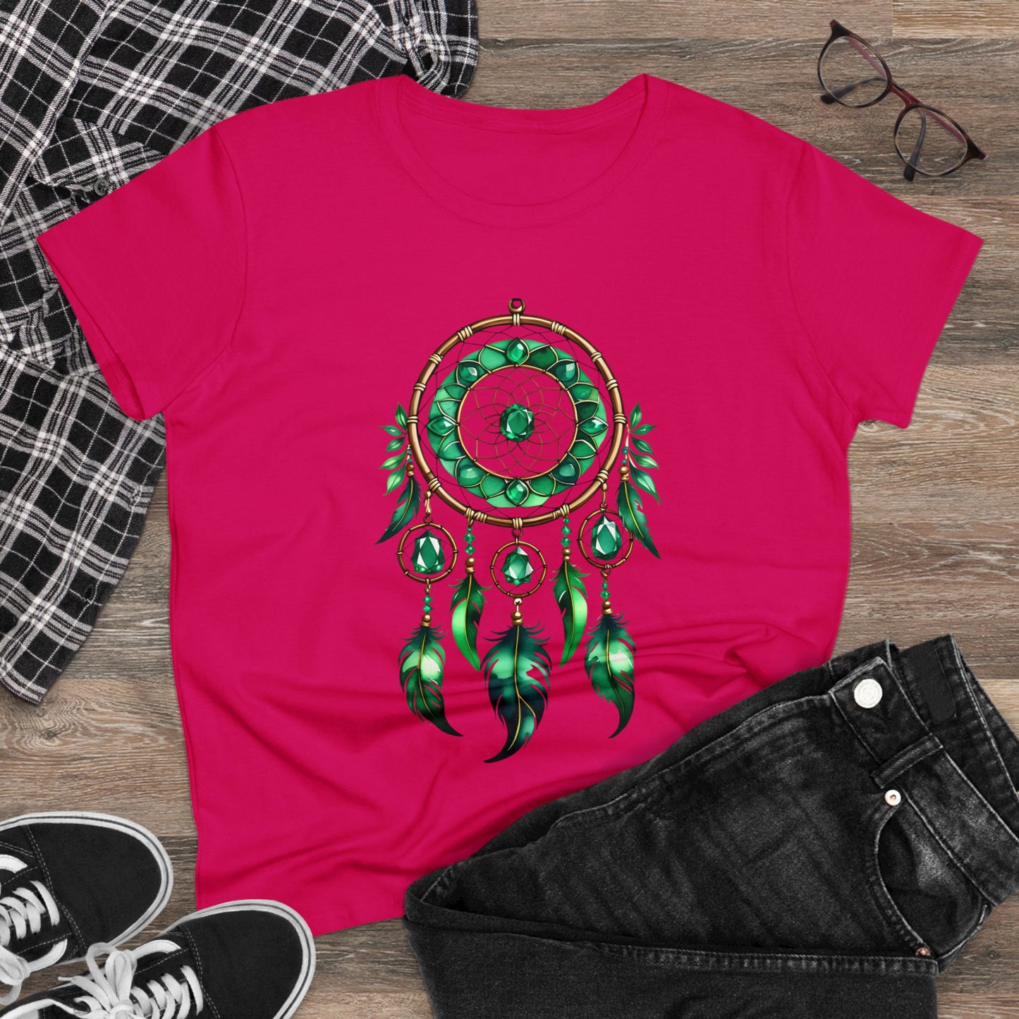 Emerald Dream Catcher - Taurus - Astrology - Women's Midweight Cotton Tee
