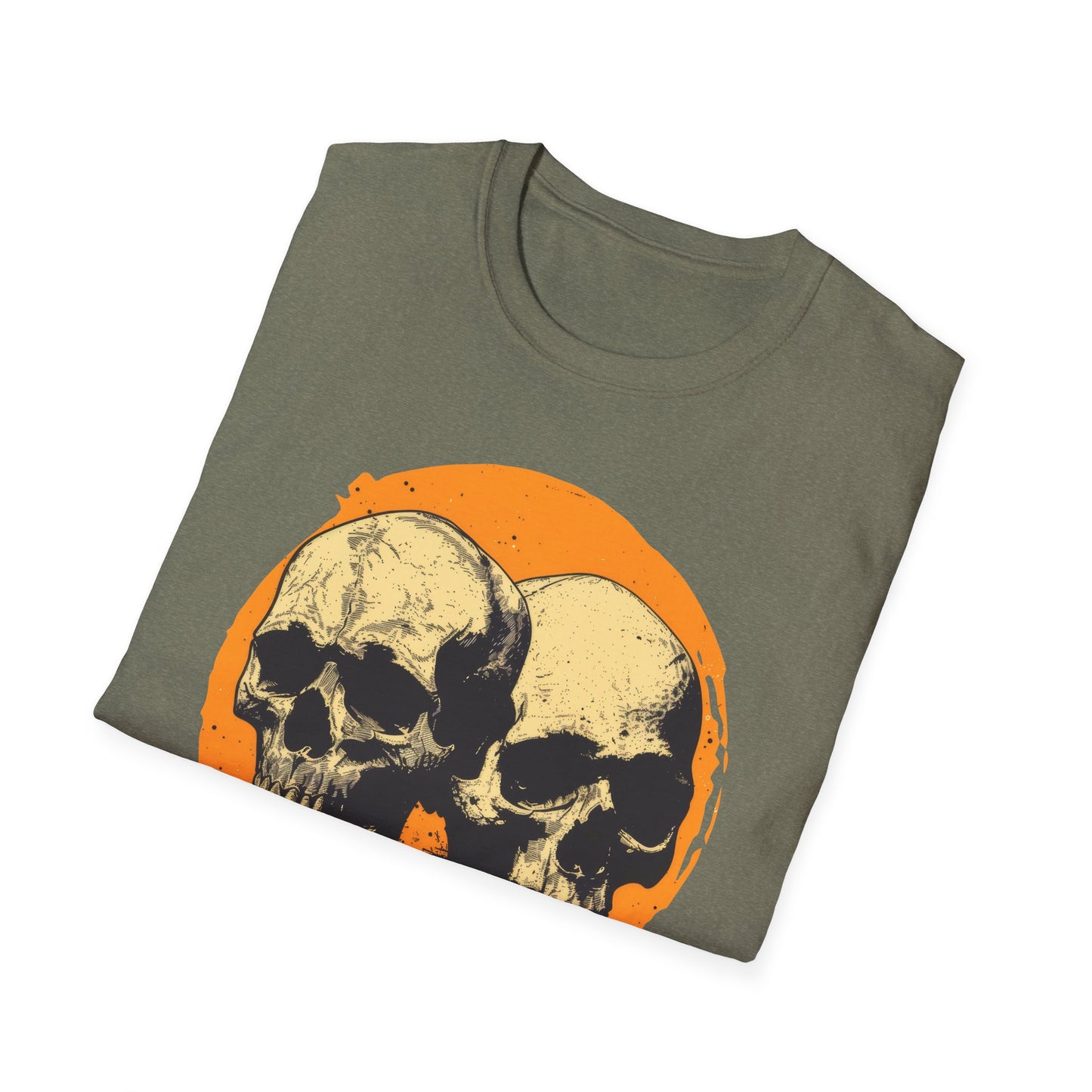 Skulls on Orange - Unisex Softstyle T-Shirt