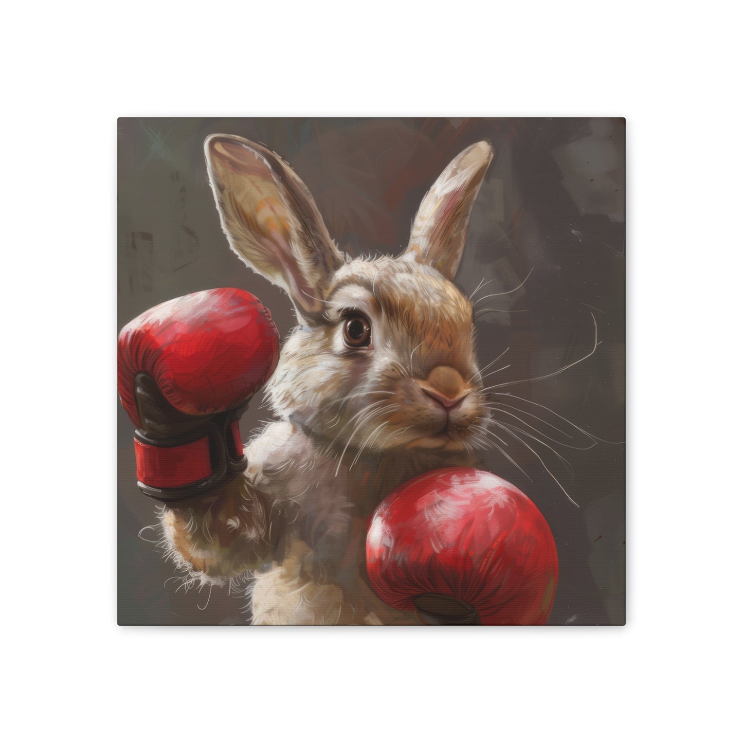 Bunny Pugilist - Canvas Stretched, 0.75"