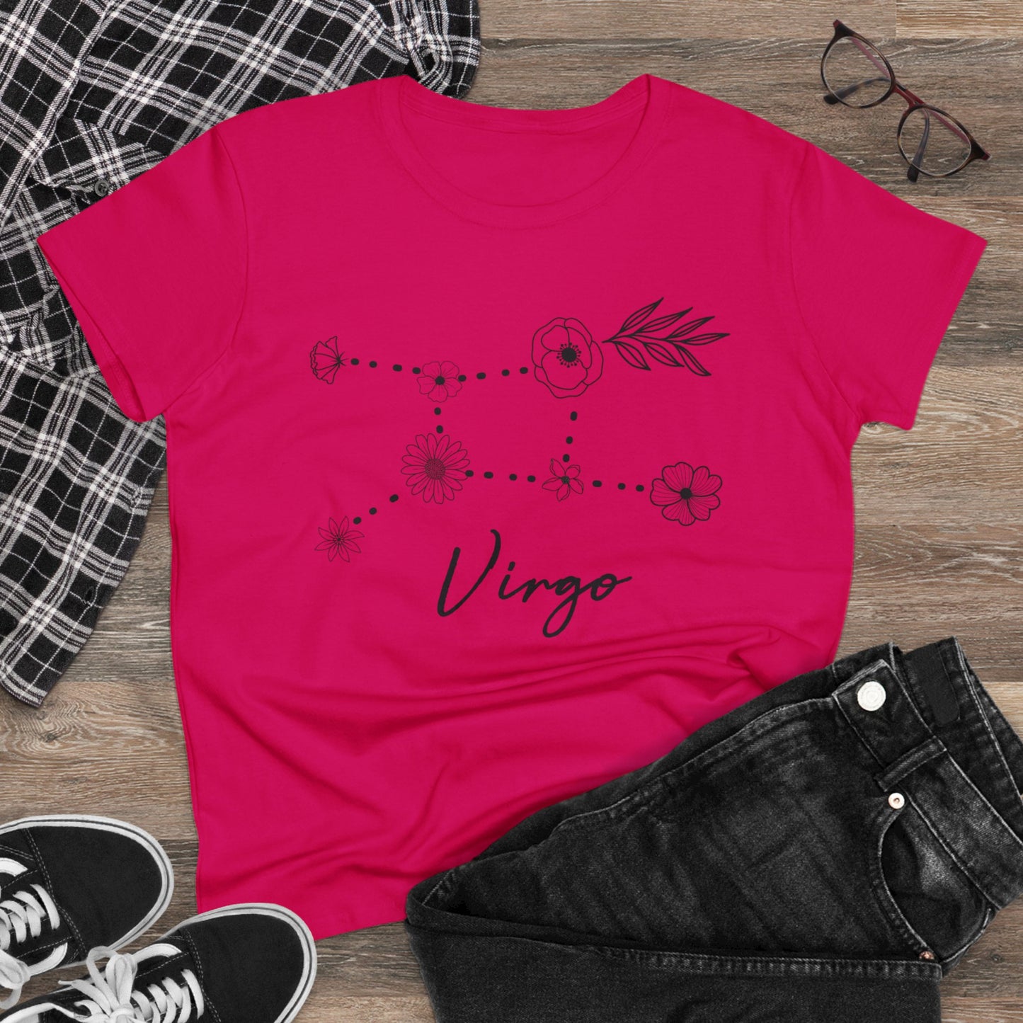 Flower Constellation - Virgo - Astrology - Women's Midweight Cotton Tee