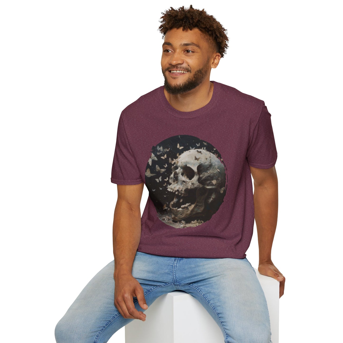 Skulls and Butterflies - Unisex Softstyle T-Shirt