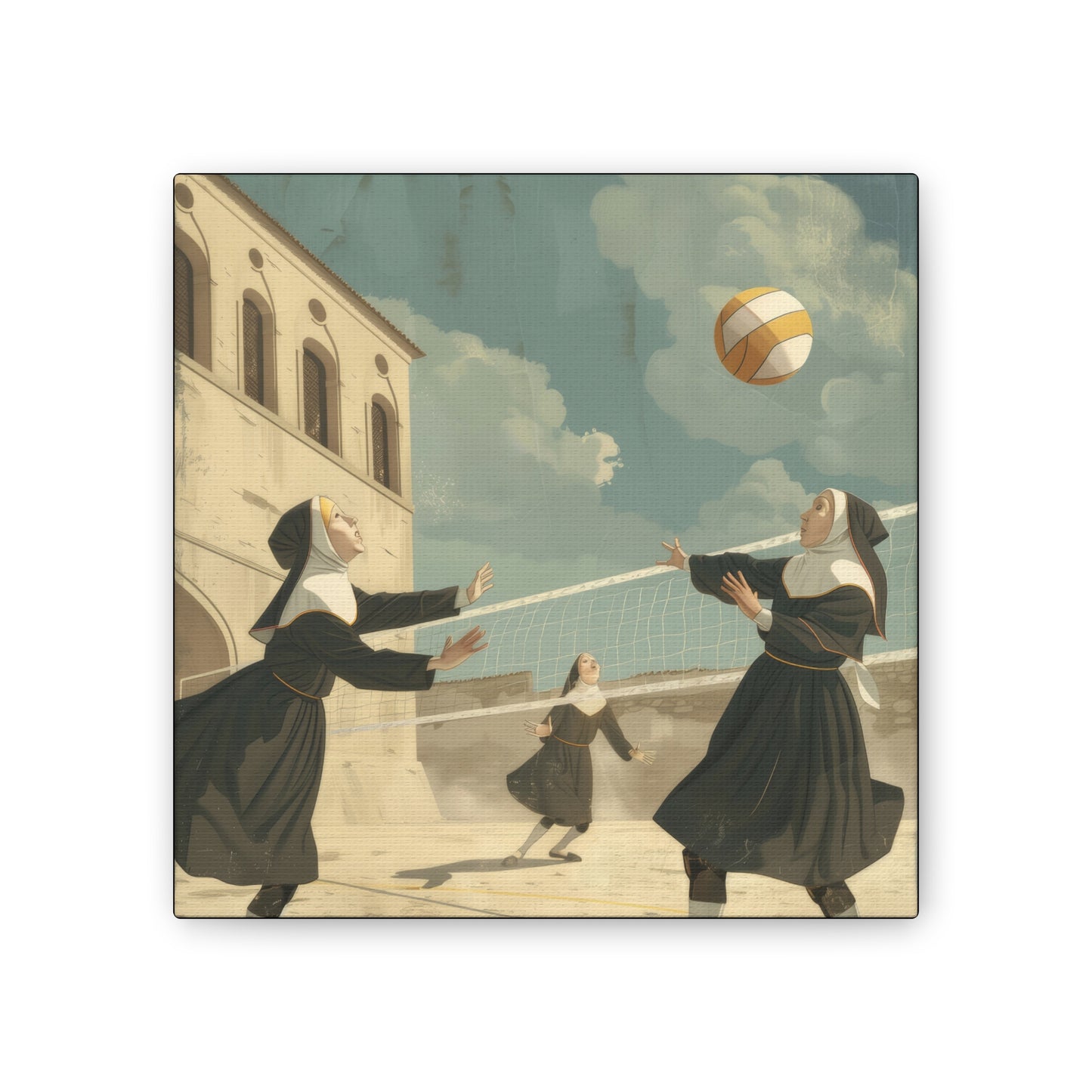 Nuns Volleyball - Canvas Stretched, 0.75"