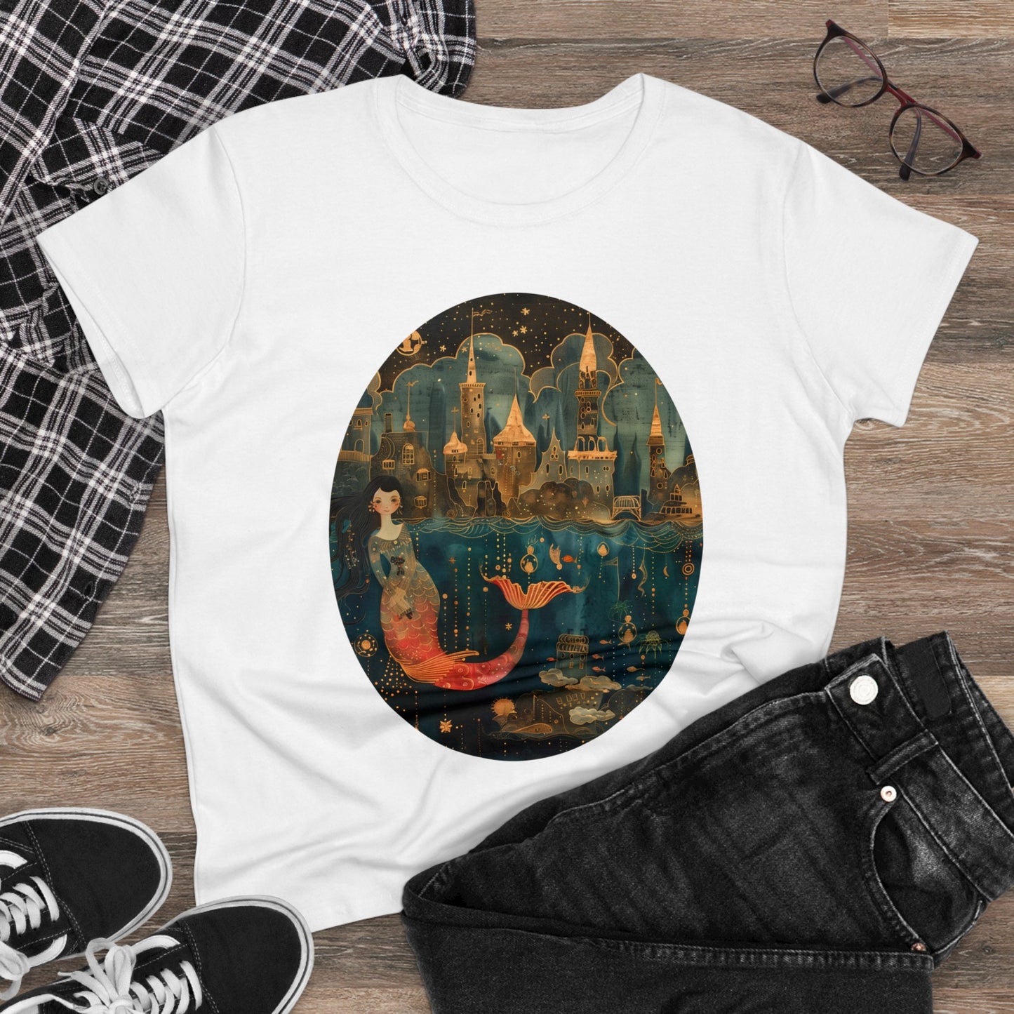 Mermaid - Fantasy - Women's Midweight Cotton Tee