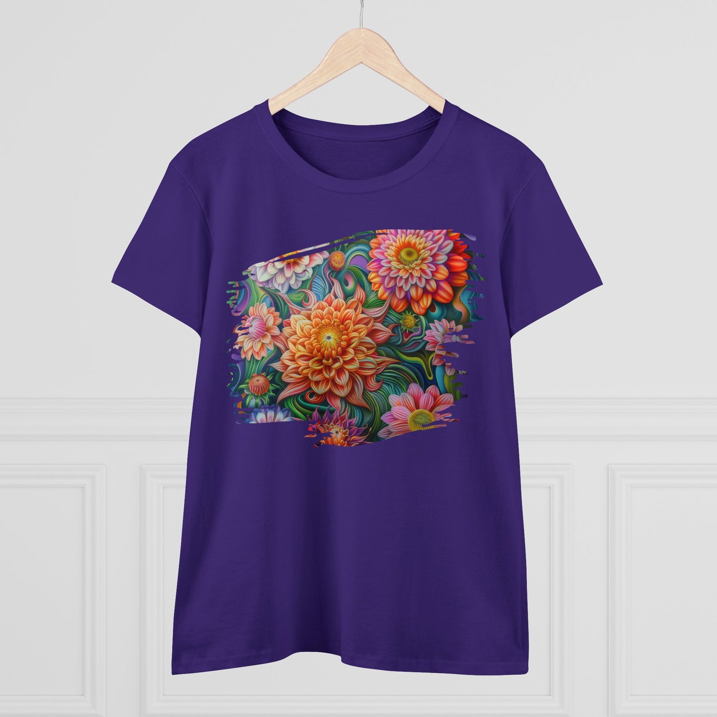 Pastel Flowers - Women's Midweight Cotton Tee