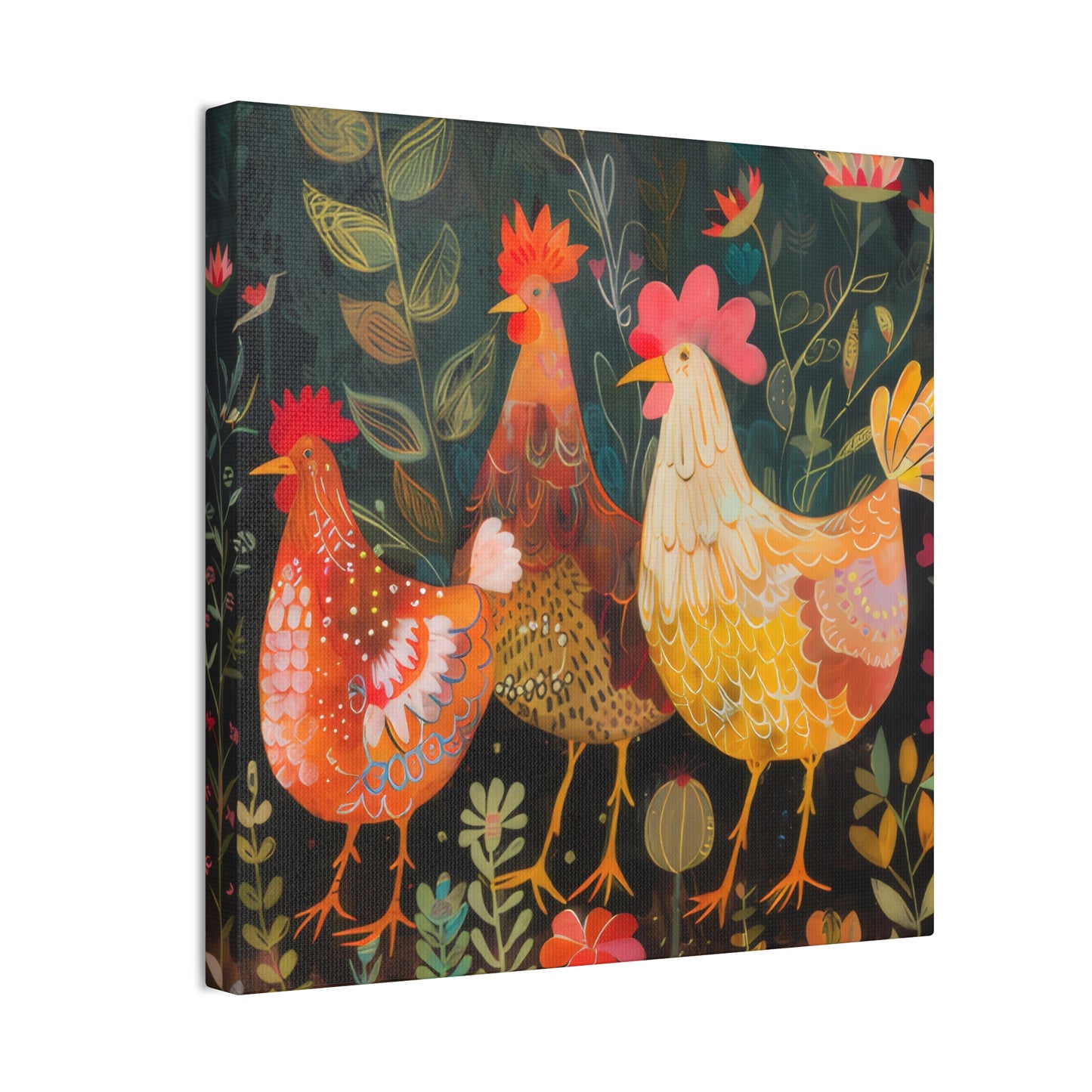 Chickens - Canvas Stretched, 0.75" - Canvas Stretched, 0.75"