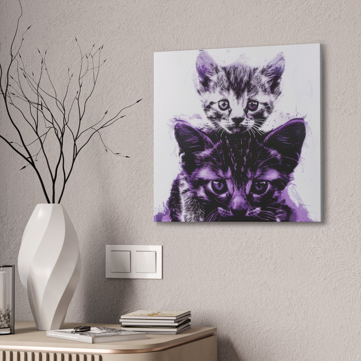 Stacked Cats - Canvas Stretched, 0.75"