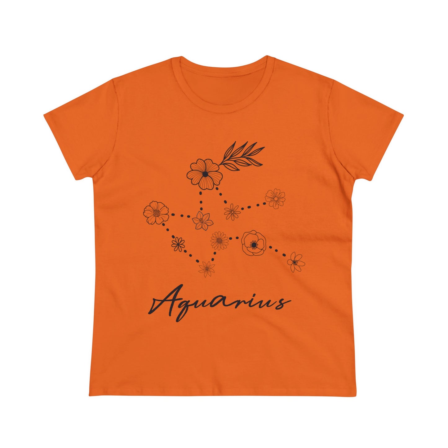 Flower Constellation - Aquarius - Astrology - Women's Midweight Cotton Tee