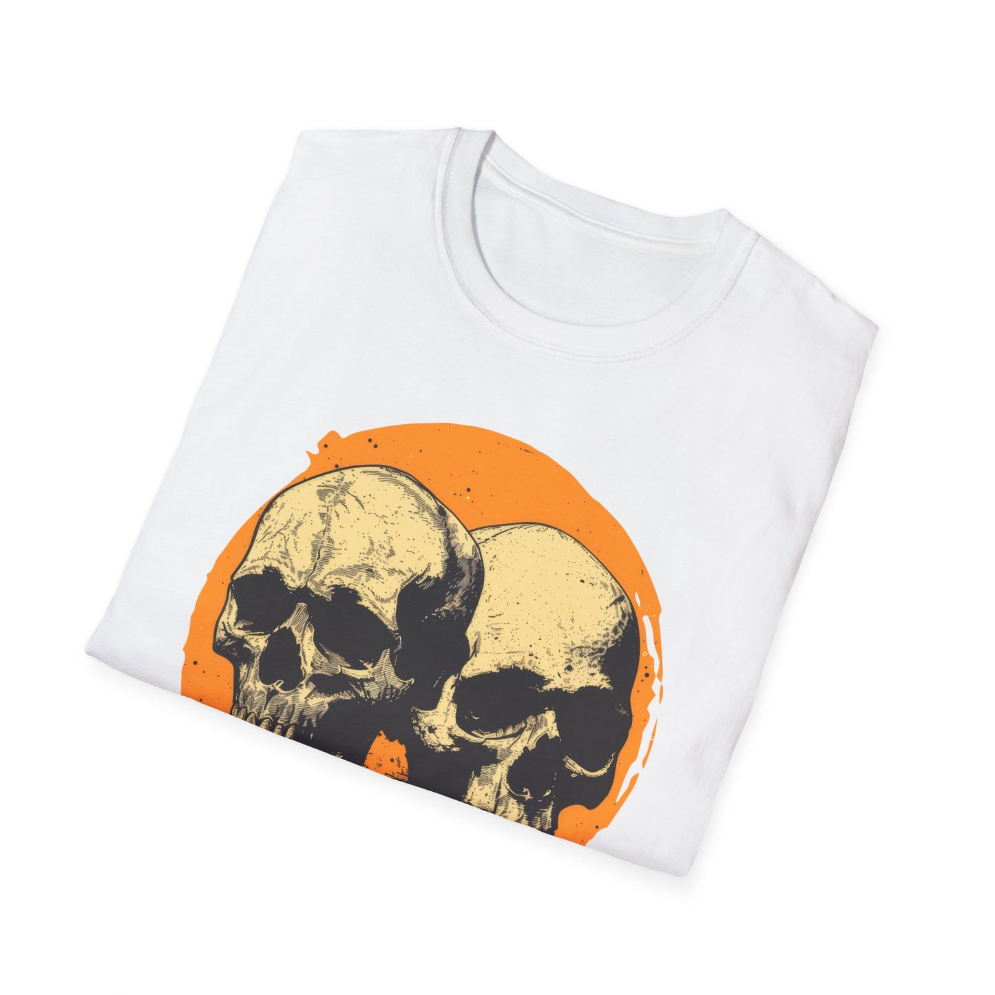 Skulls on Orange - Unisex Softstyle T-Shirt