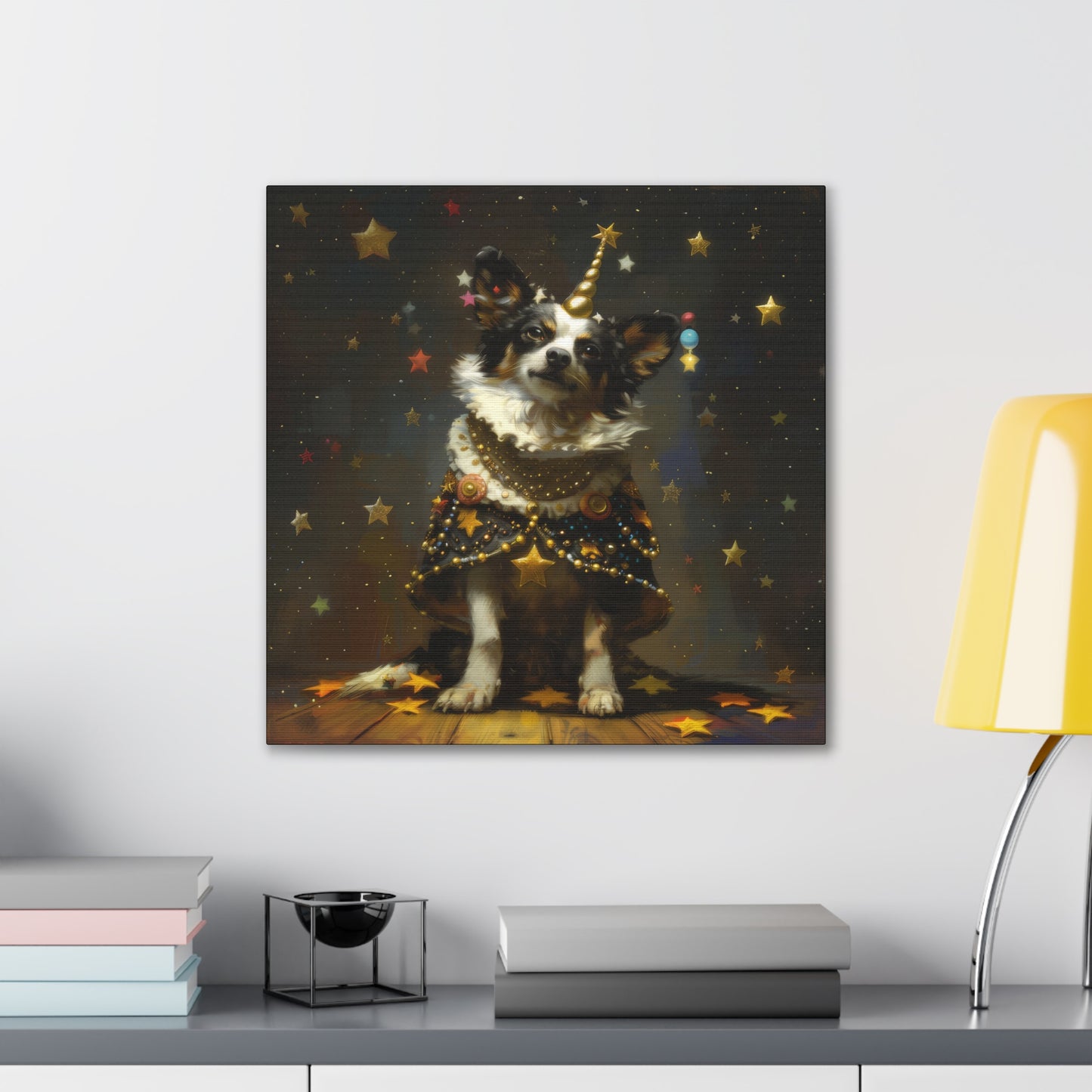 Star Dog Celebration - Canvas Stretched, 0.75"