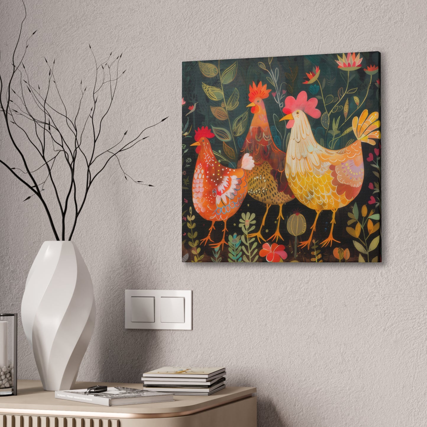 Chickens - Canvas Stretched, 0.75" - Canvas Stretched, 0.75"