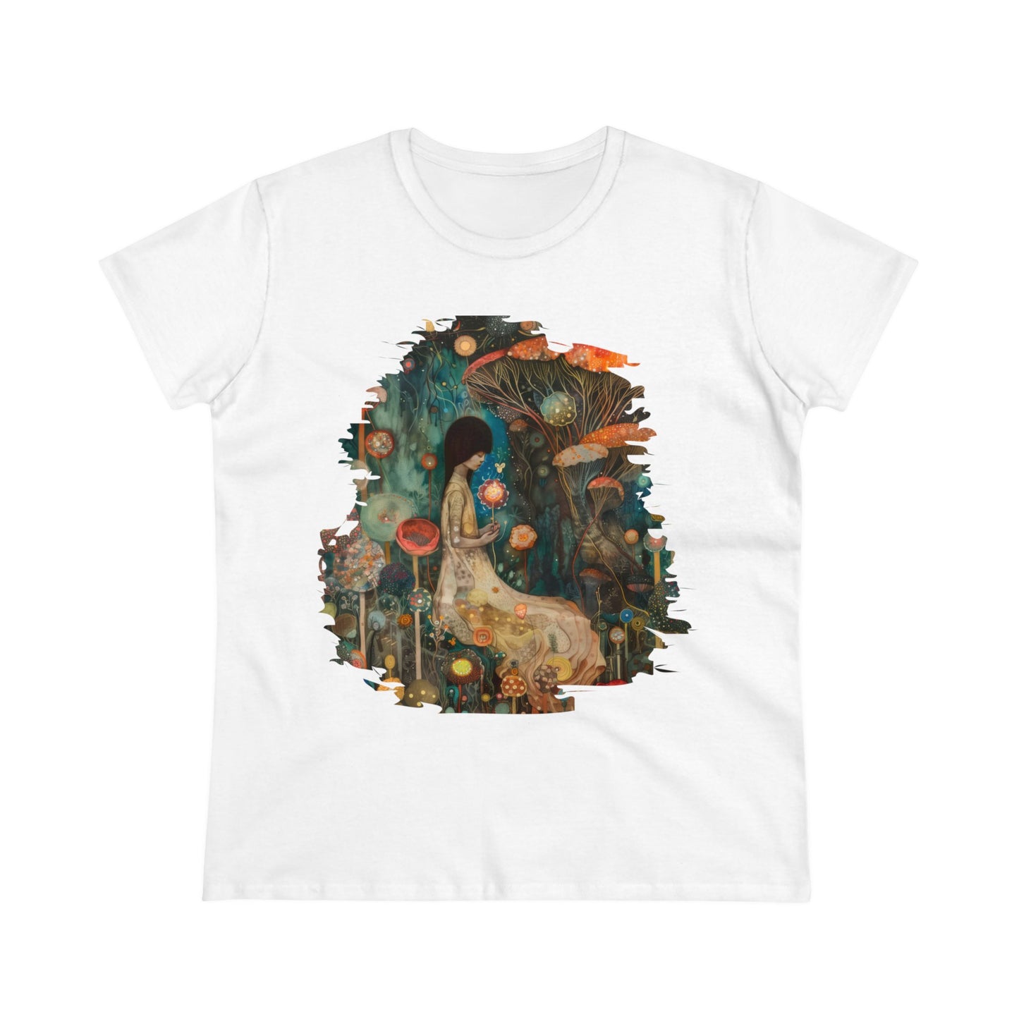 Mushroom Girl - Women's Midweight Cotton Tee