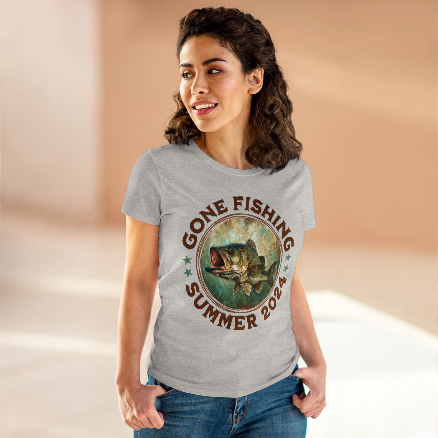 Gone Fishing - Women's Midweight Cotton Tee