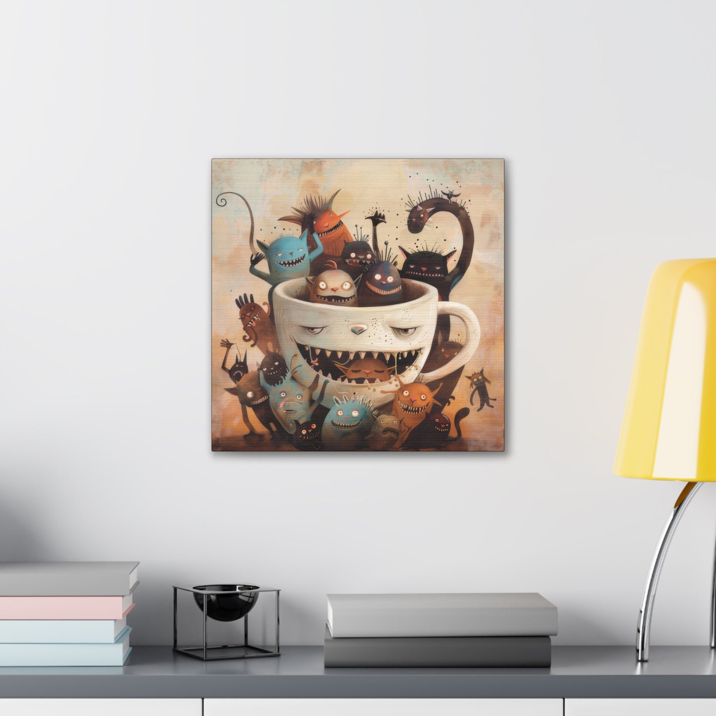 Coffee Monster - Canvas Stretched, 0.75"