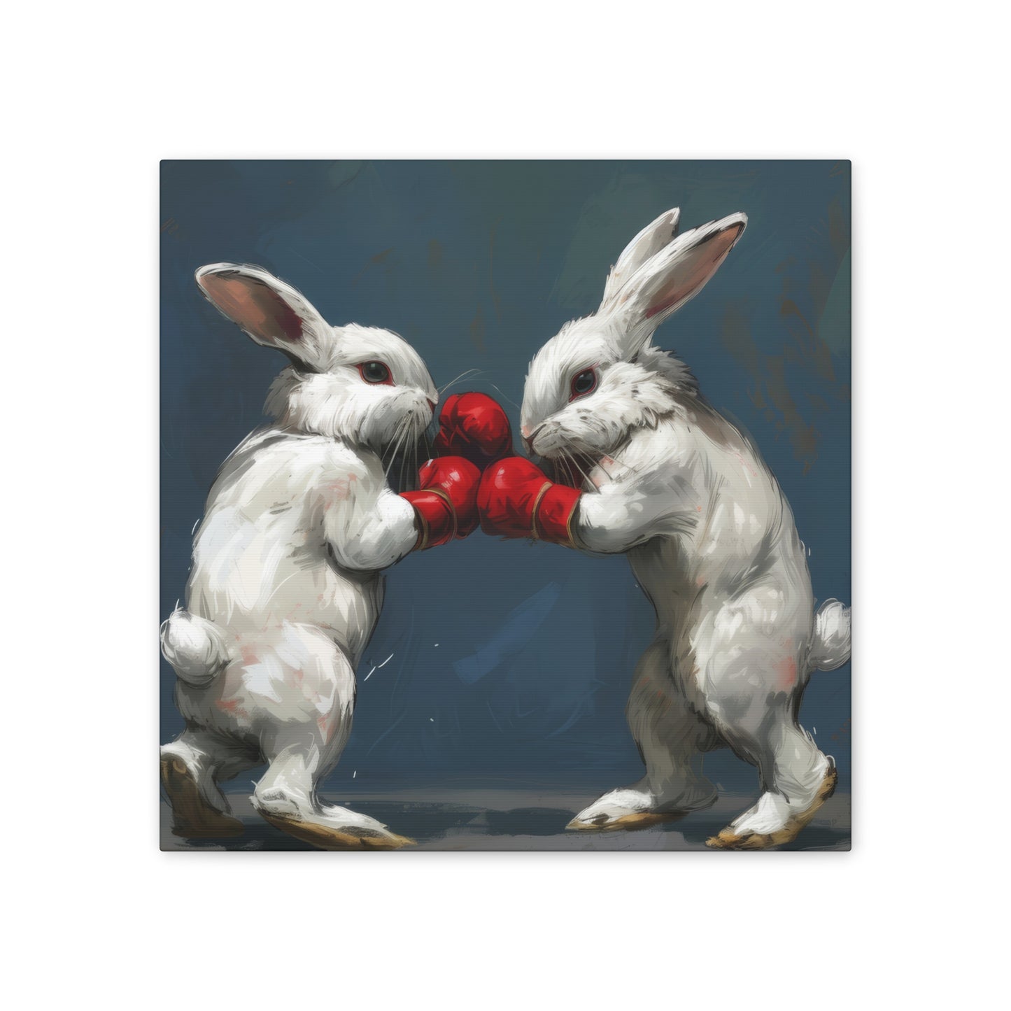 Boxing Rabbits - Canvas Stretched, 0.75"