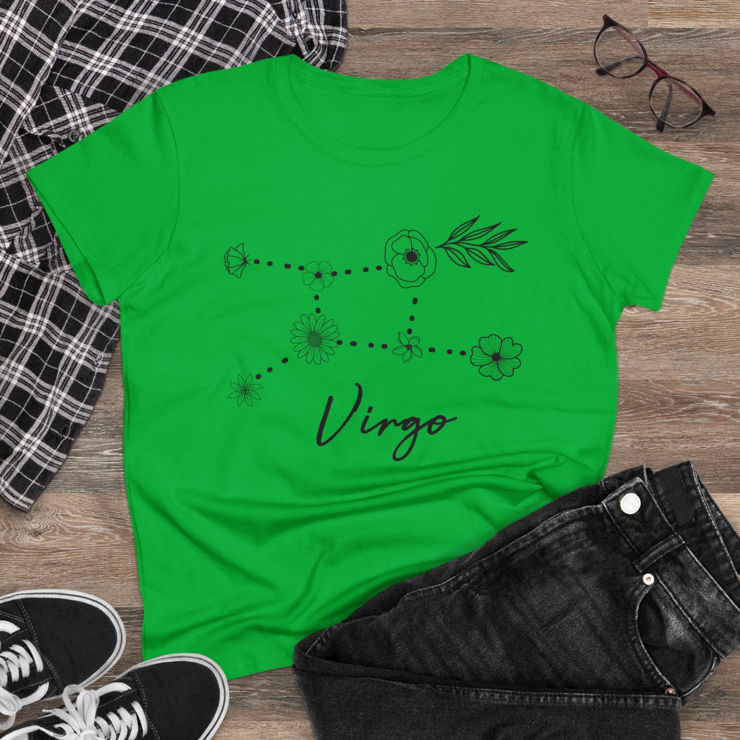 Flower Constellation - Virgo - Astrology - Women's Midweight Cotton Tee