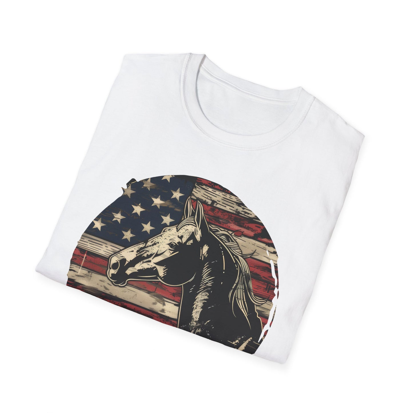 Horse and Flag - Unisex Softstyle T-Shirt