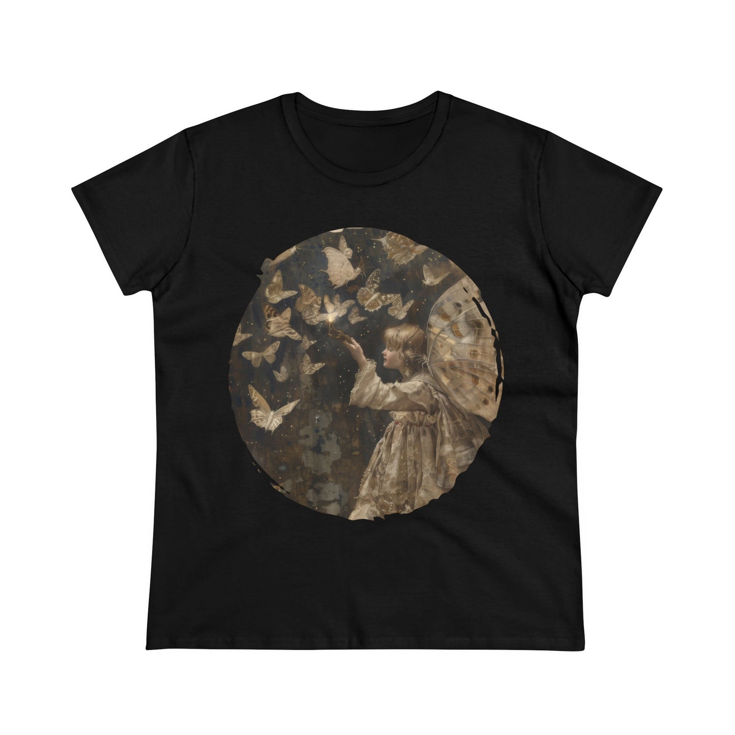 Fairy and Butterflies - Fantasy - Women's Midweight Cotton Tee