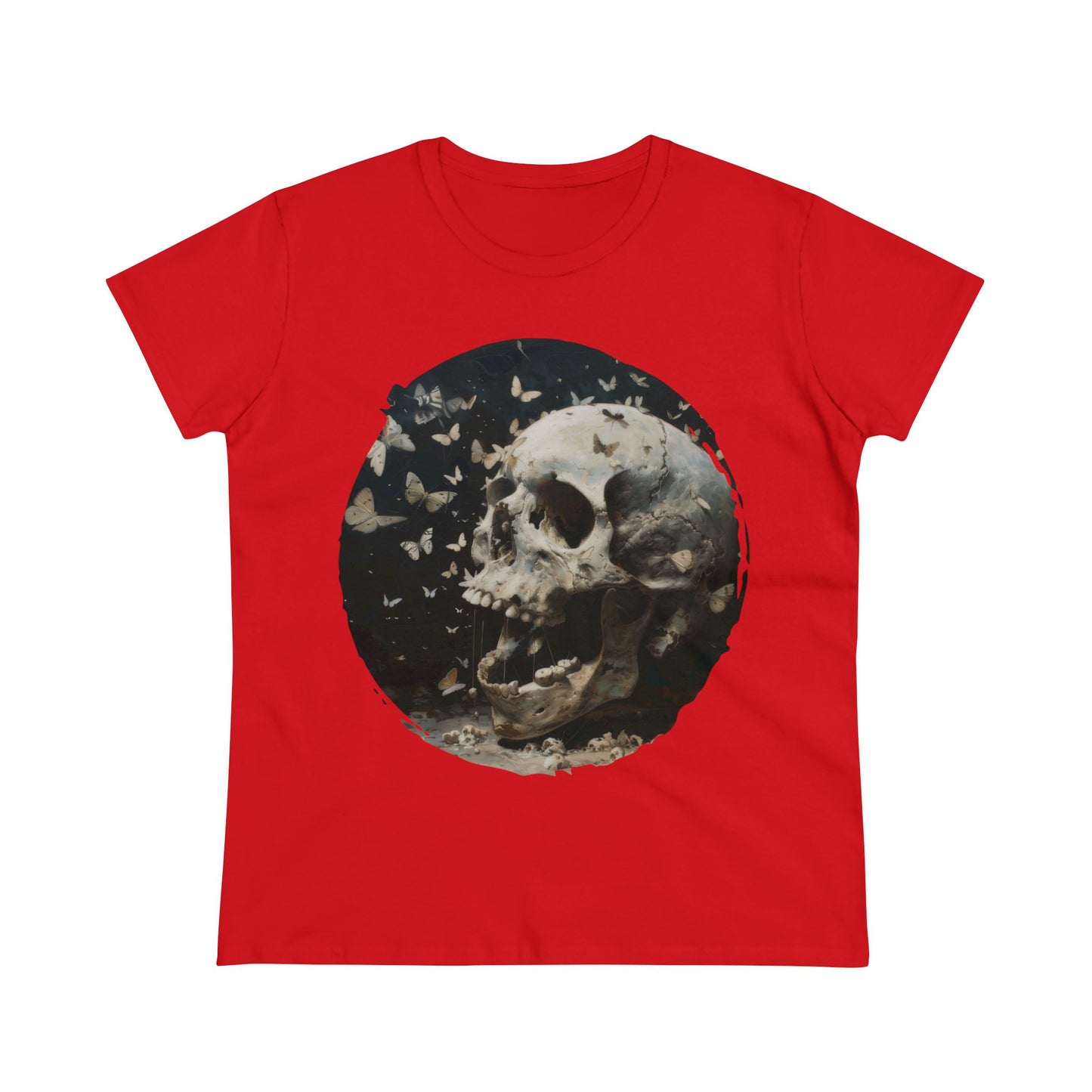 Skull and Butterflies - Women's Midweight Cotton Tee