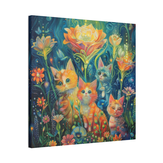 Cats and Flowers - Canvas Stretched, 0.75"