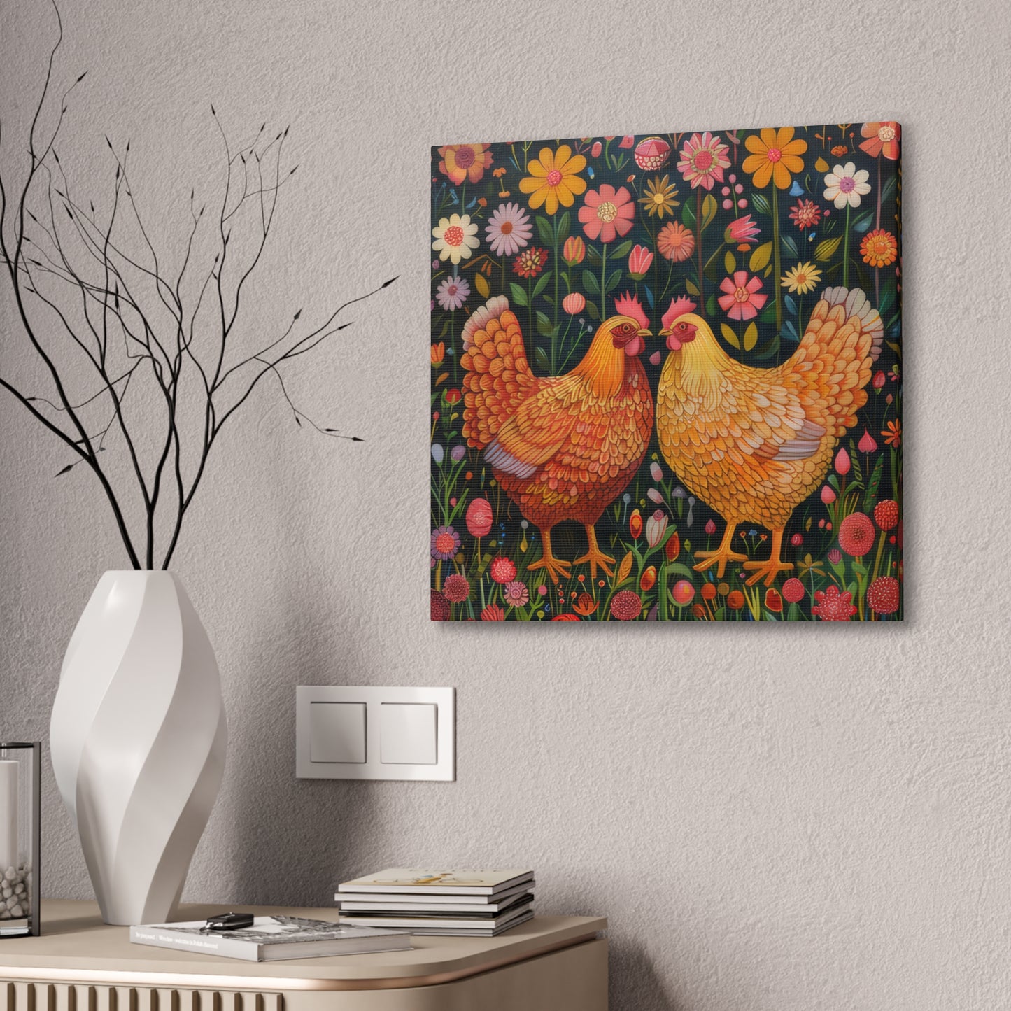 Chickens - Canvas Stretched, 0.75" - Canvas Stretched, 0.75"