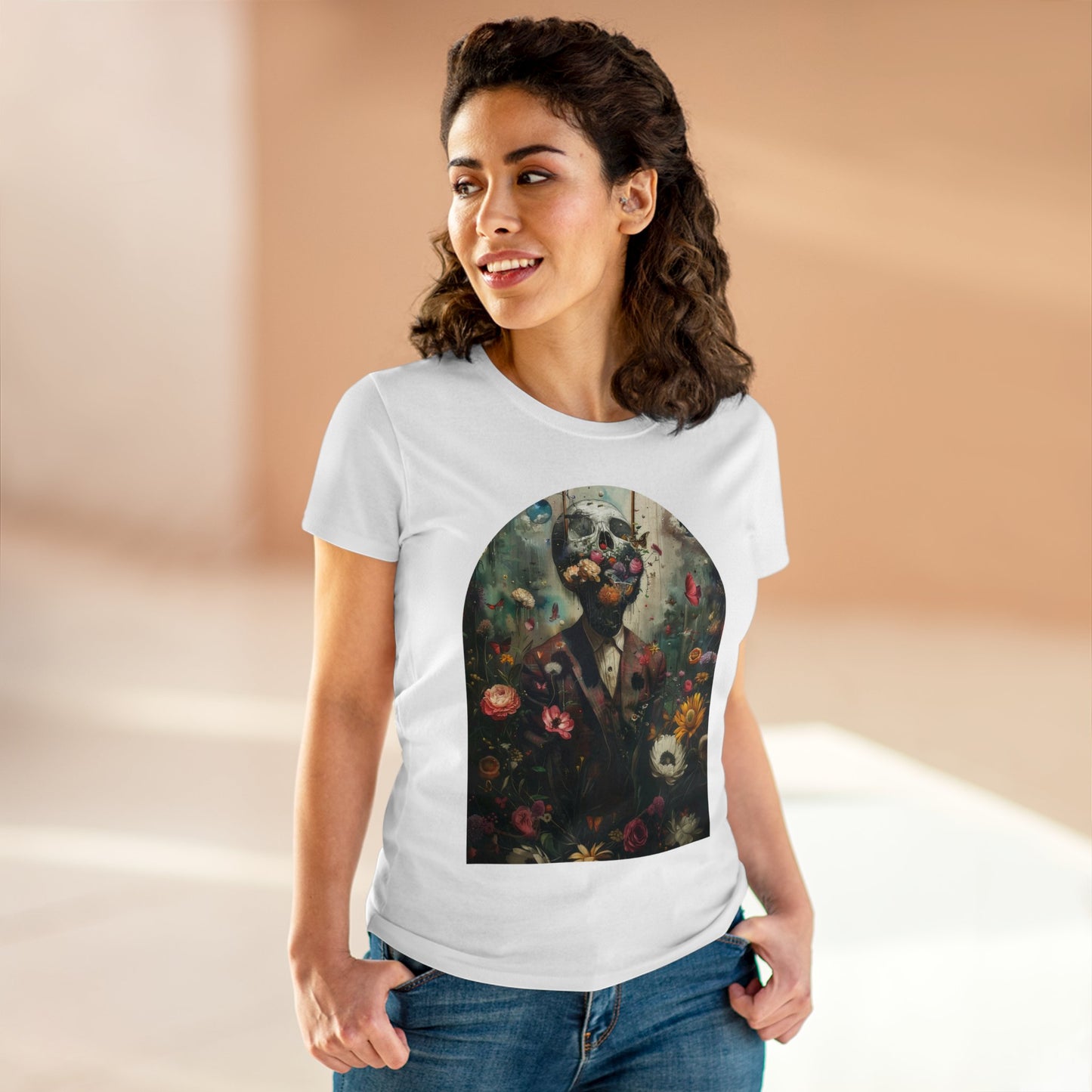 Flowers on My Mind - Women's Midweight Cotton Tee