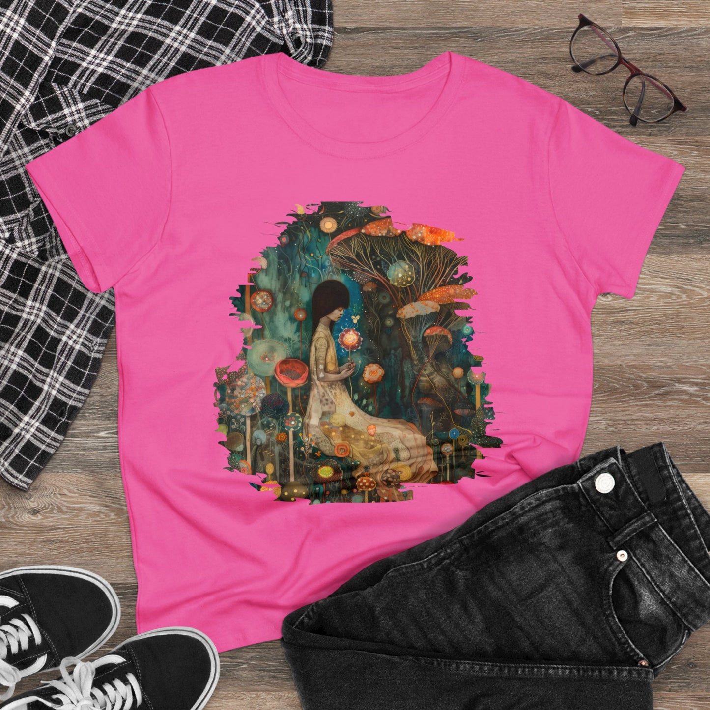 Mushroom Girl - Women's Midweight Cotton Tee