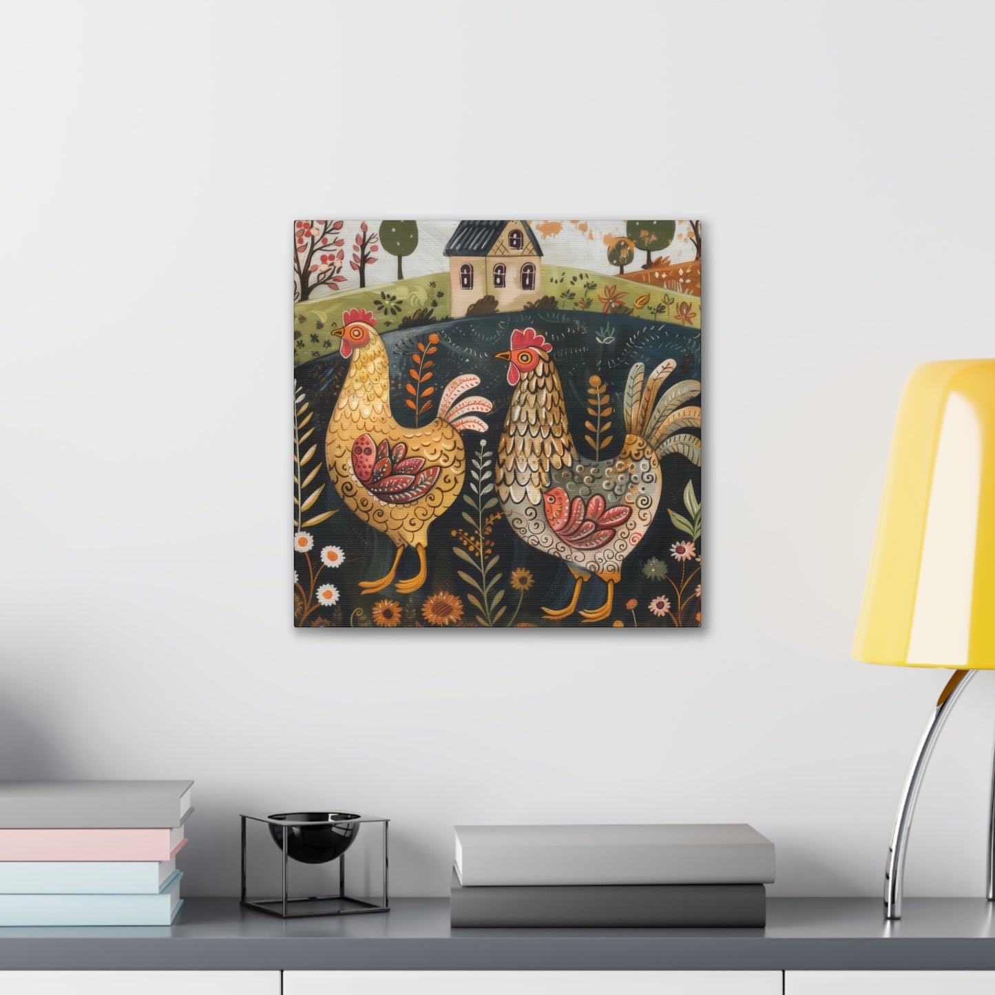 Chickens - Canvas Stretched, 0.75" - Canvas Stretched, 0.75"