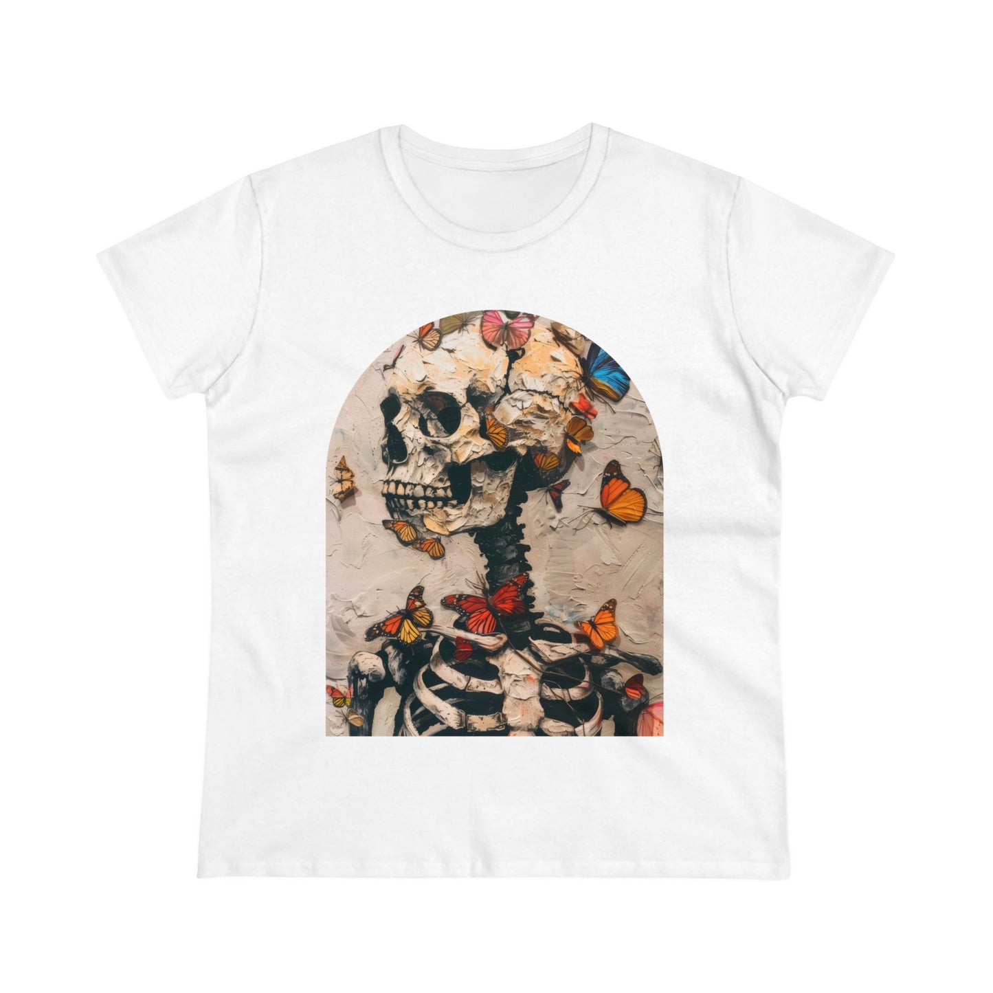 Skeleton and Butterflies - Women's Midweight Cotton Tee