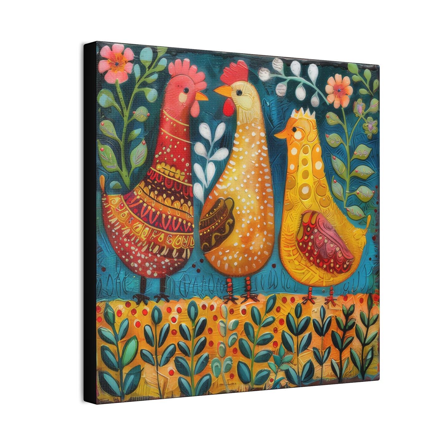 Chickens - Canvas Stretched, 0.75" - Canvas Stretched, 0.75"