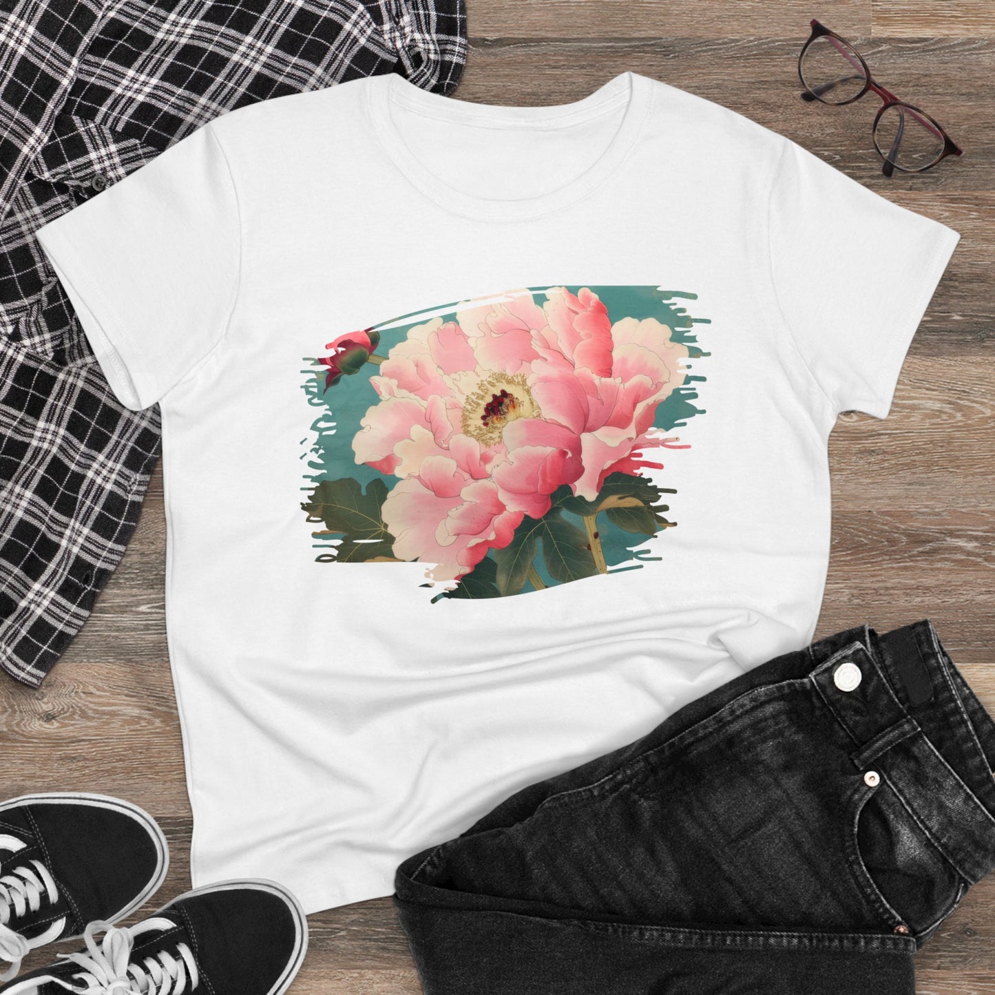 Peony - Flower - Women's Midweight Cotton Tee