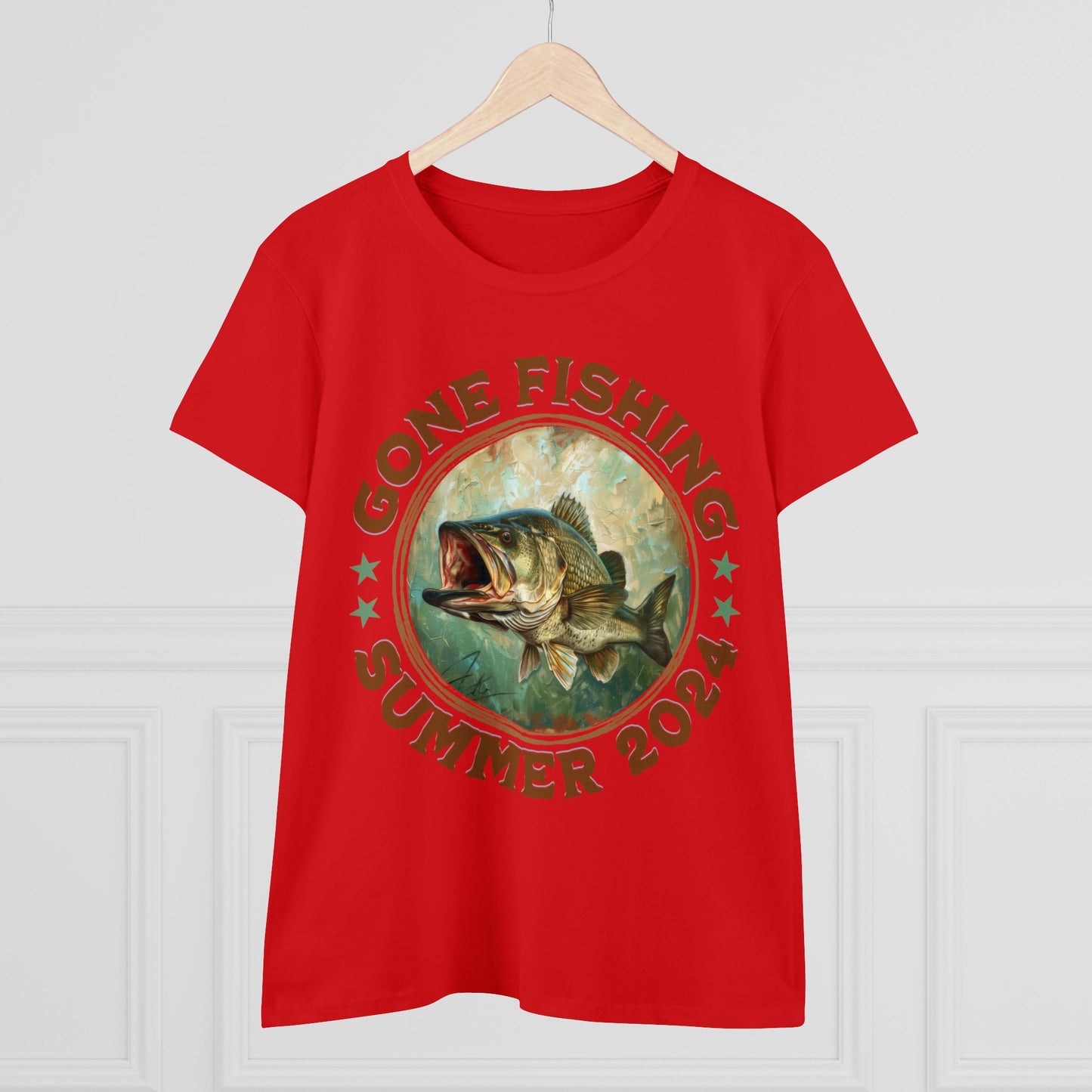 Gone Fishing - Women's Midweight Cotton Tee