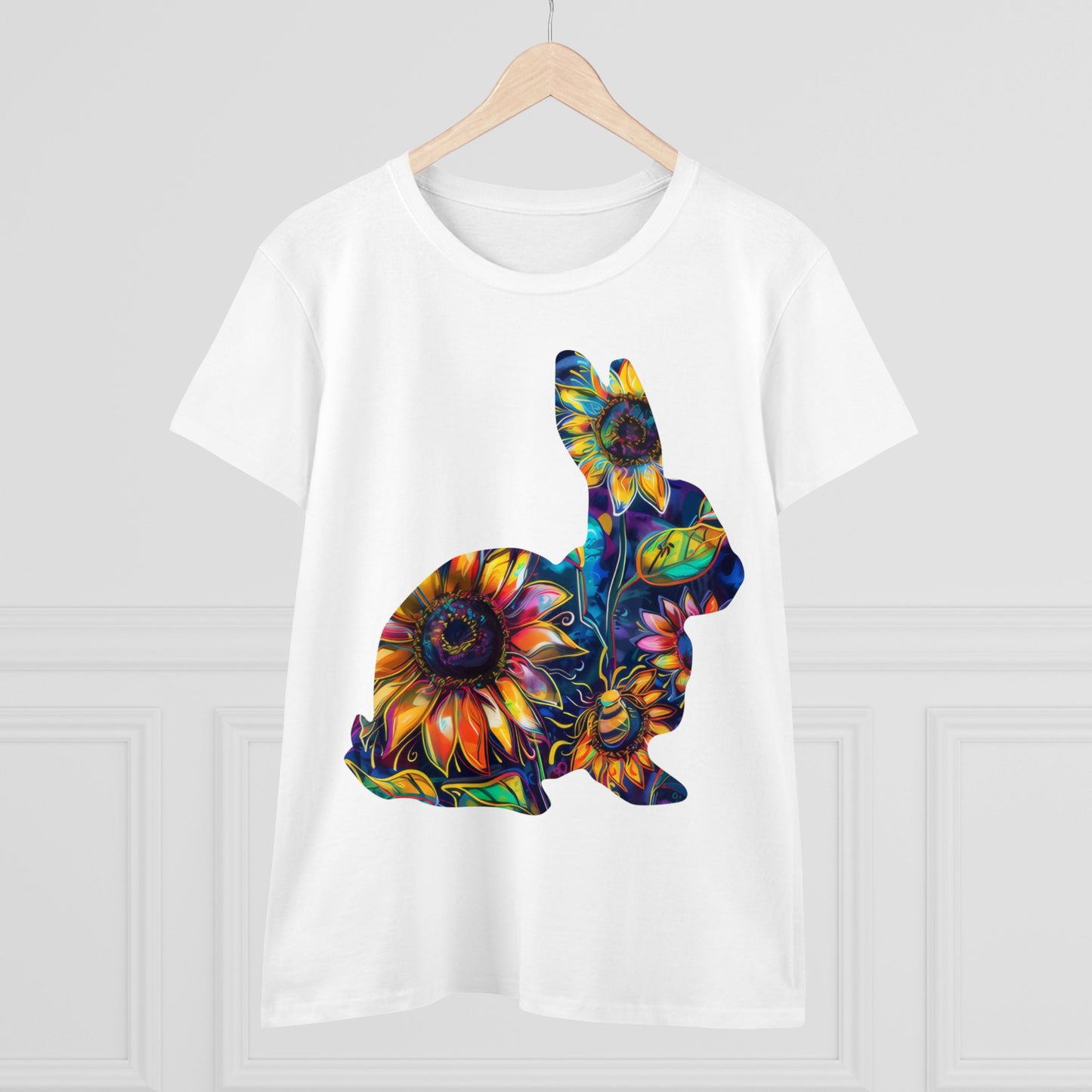 Flower Bunny - Women's Midweight Cotton Tee