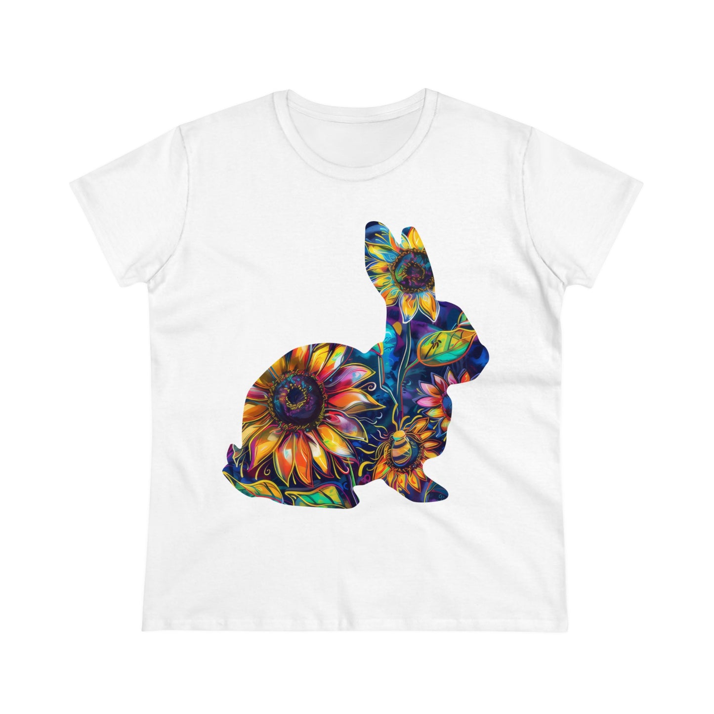 Flower Bunny - Women's Midweight Cotton Tee