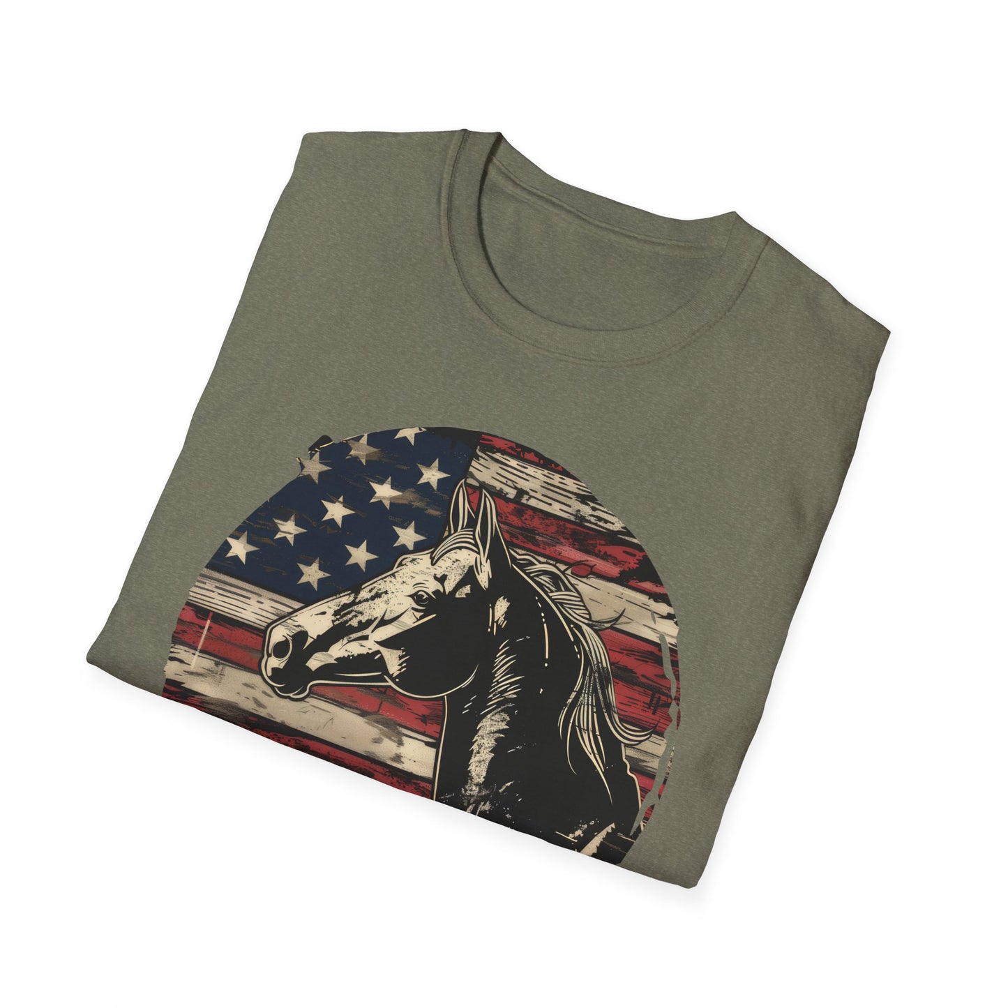 Horse and Flag - Unisex Softstyle T-Shirt