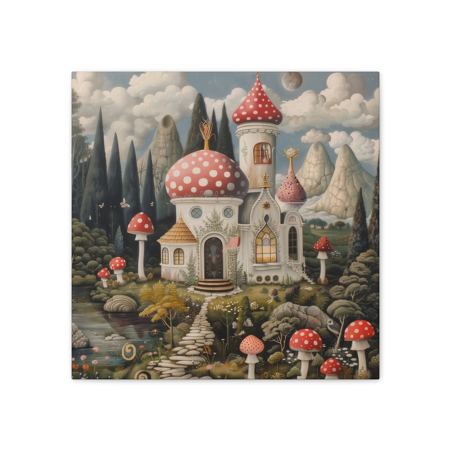 Mushroom House - Canvas Stretched, 0.75"