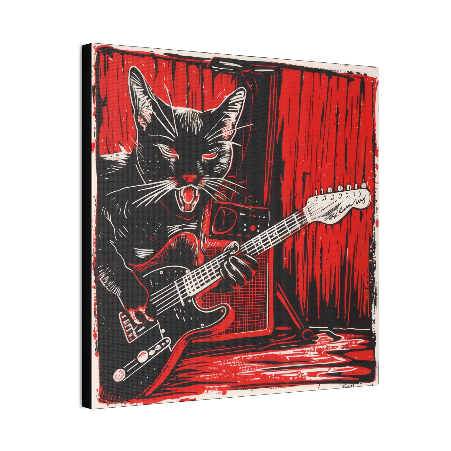 Kitty Rocks - Canvas Stretched, 0.75"