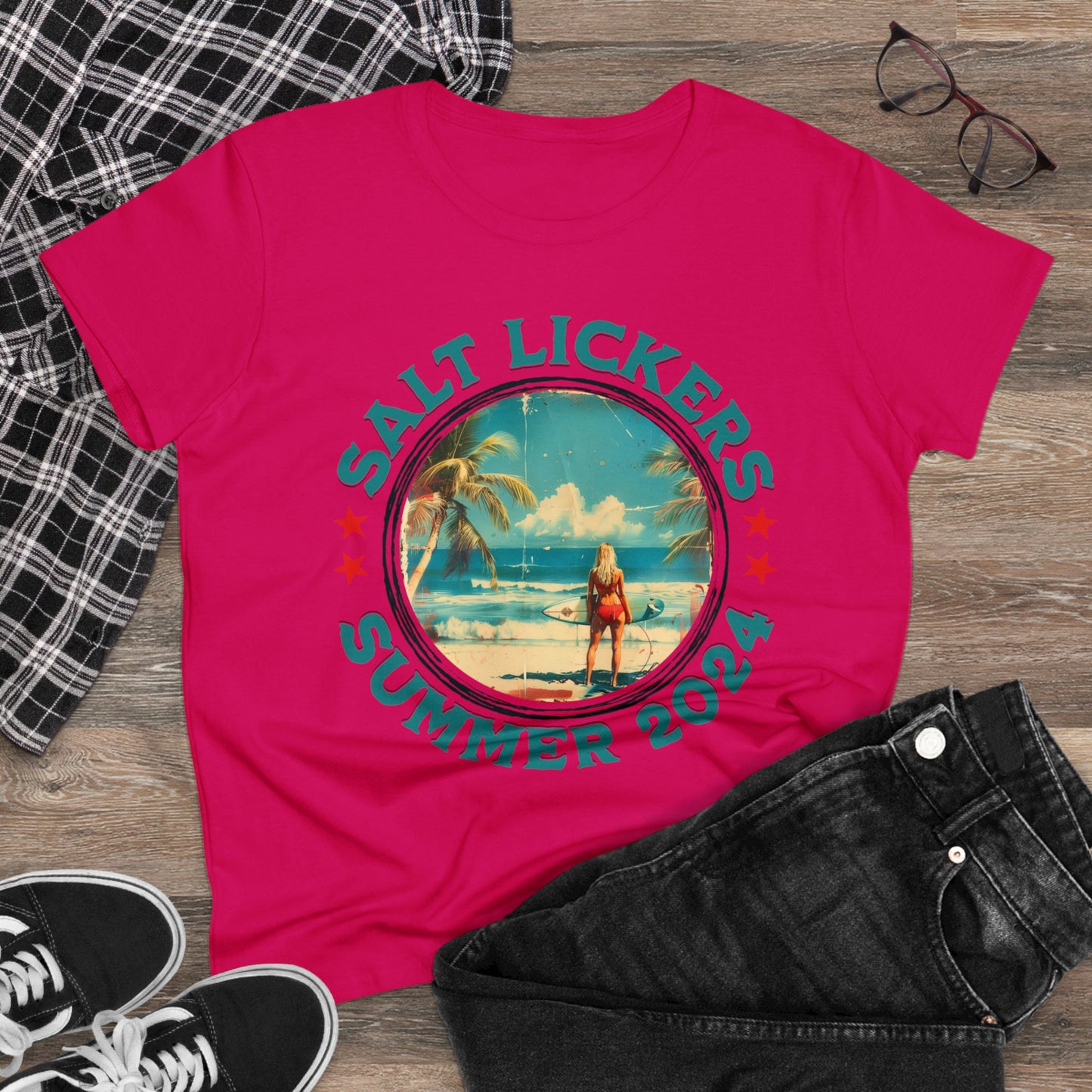 Surfing - Women's Midweight Cotton Tee