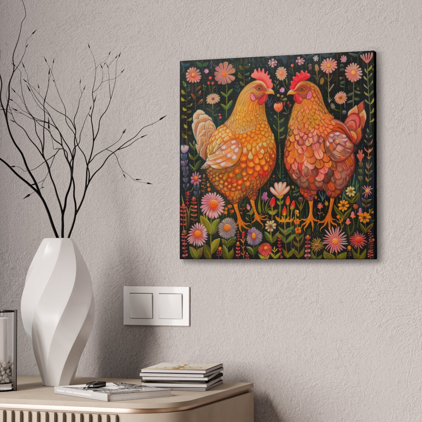 Chickens - Canvas Stretched, 0.75" - Canvas Stretched, 0.75"